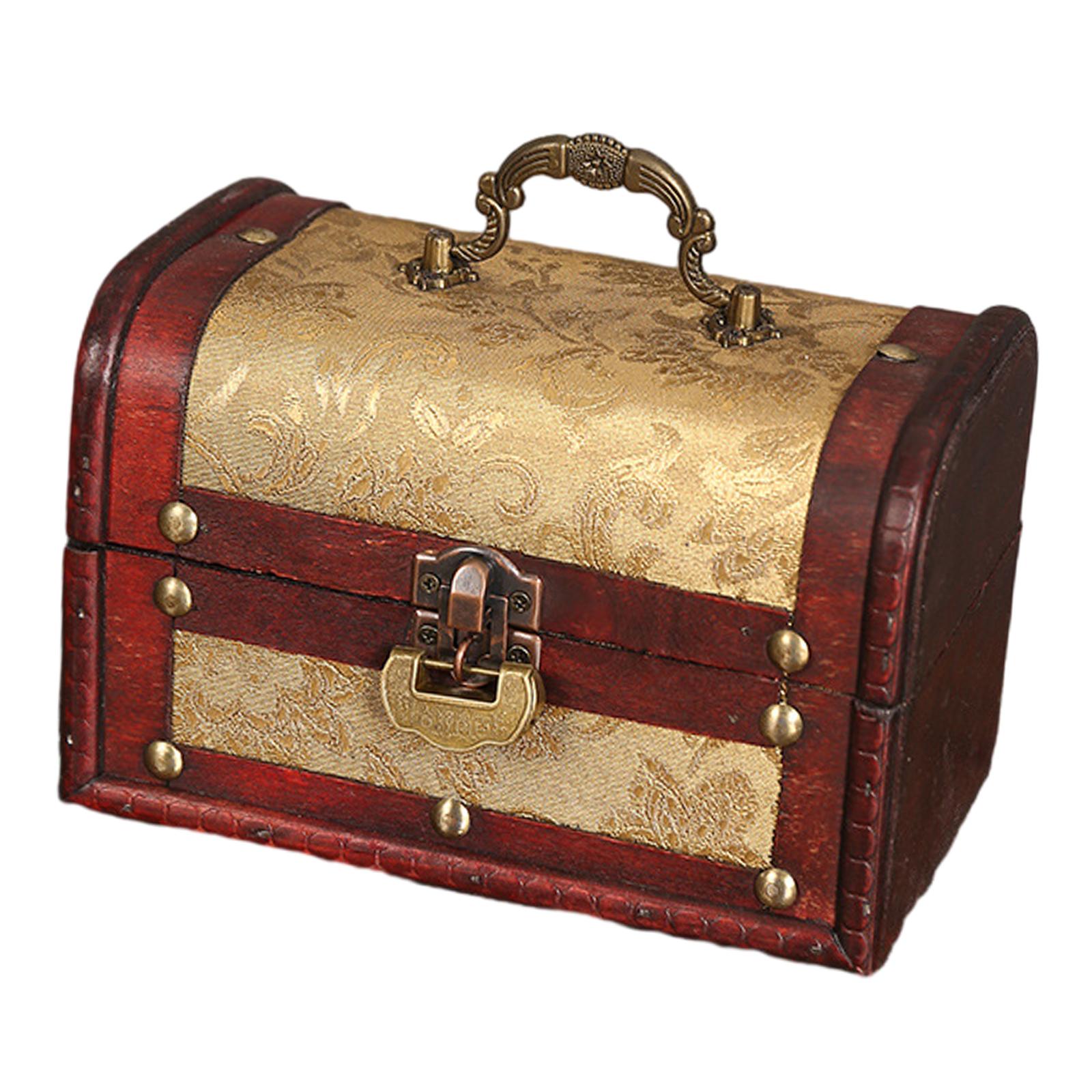 Portable Wood Jewelry Storage Box Old Fashioned for Pendant Brooch Hair Clip Style B