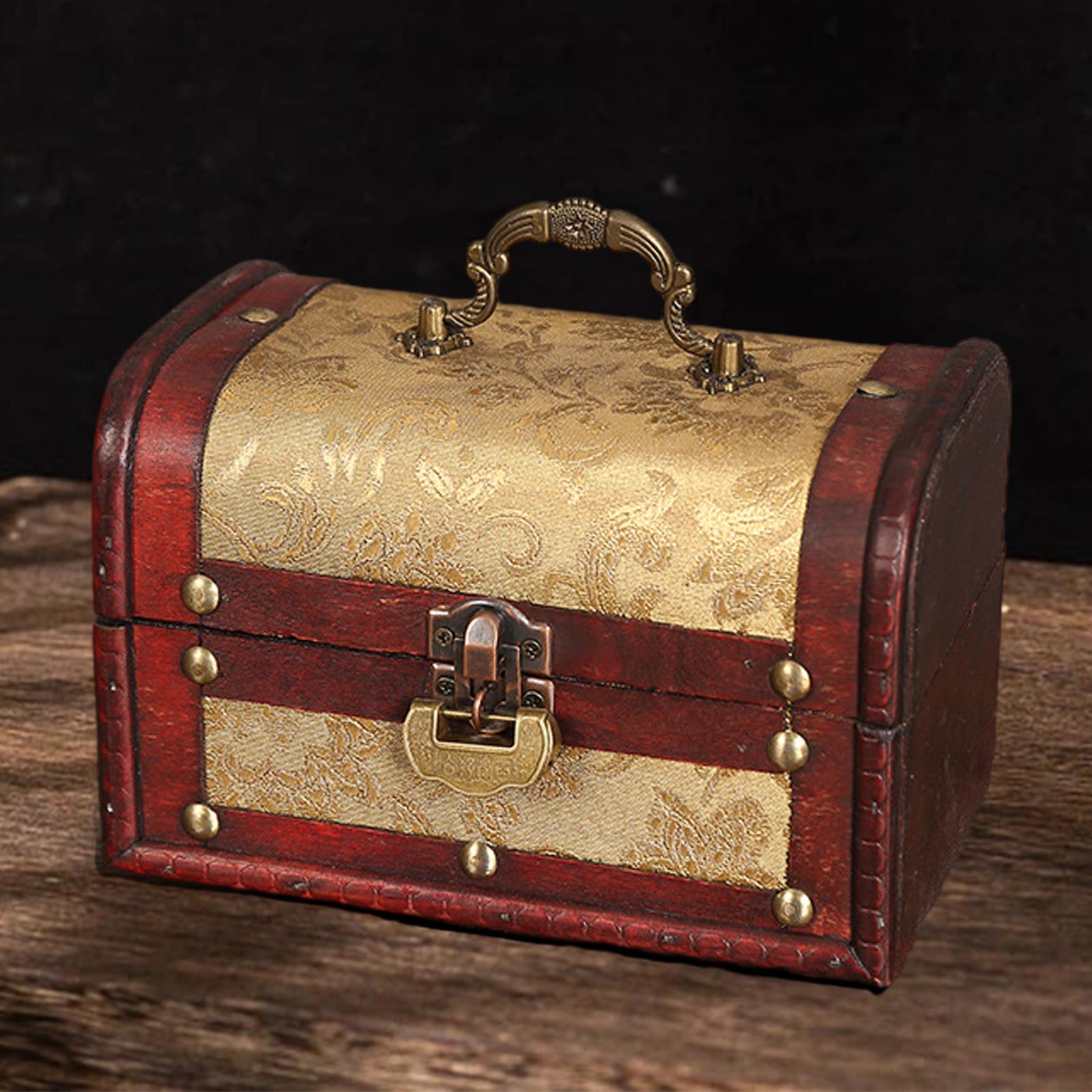Portable Wood Jewelry Storage Box Old Fashioned for Pendant Brooch Hair Clip Style B