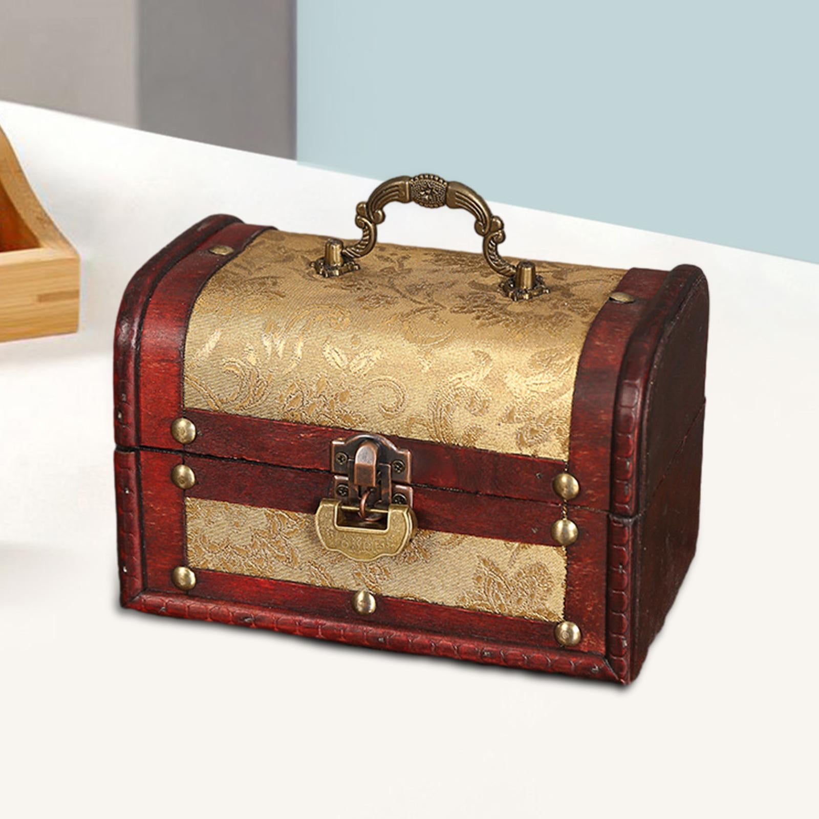 Portable Wood Jewelry Storage Box Old Fashioned for Pendant Brooch Hair Clip Style B