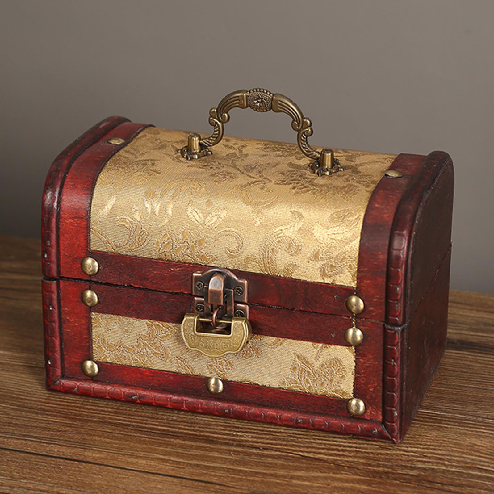 Portable Wood Jewelry Storage Box Old Fashioned for Pendant Brooch Hair Clip Style B