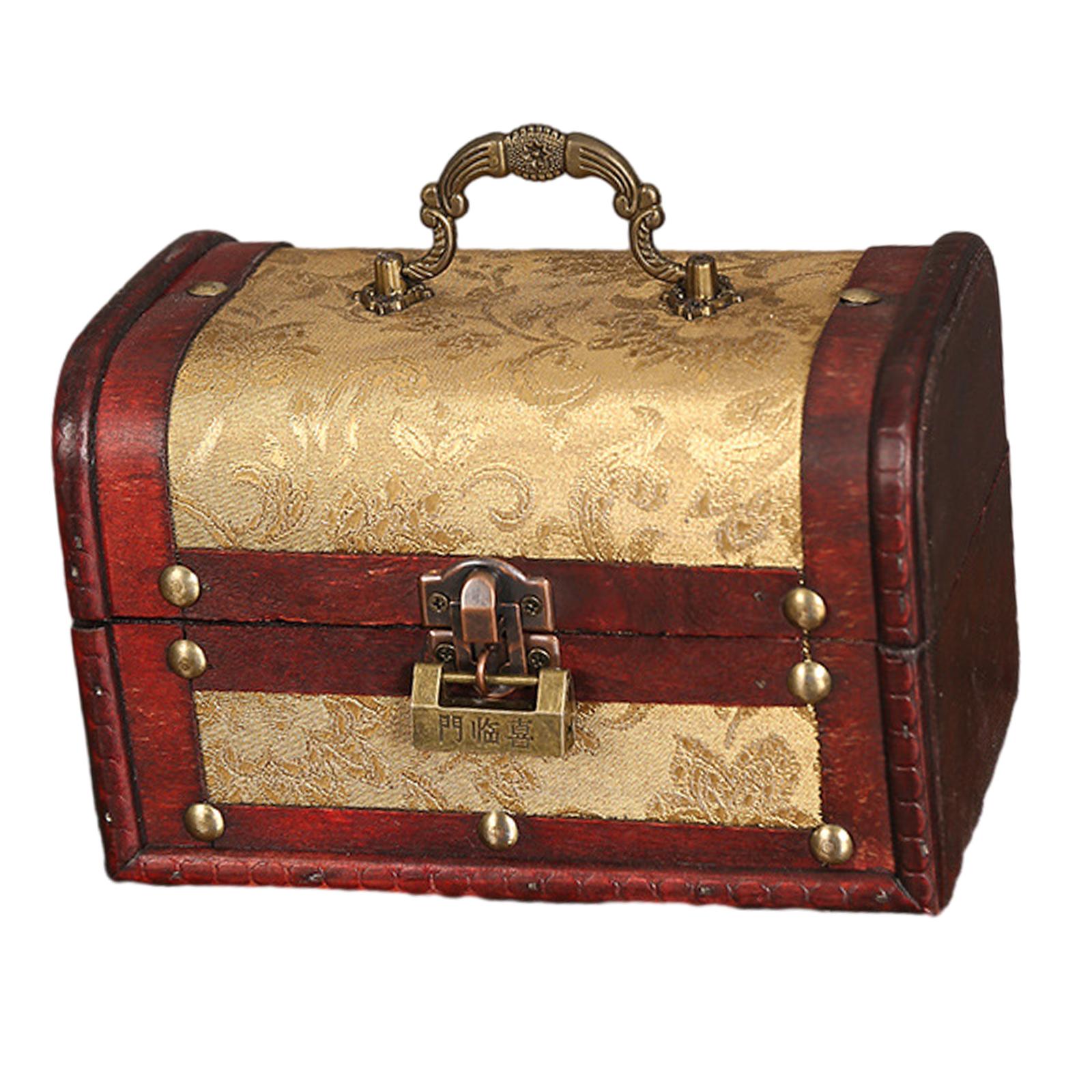 Portable Wood Jewelry Storage Box Old Fashioned for Pendant Brooch Hair Clip Style C