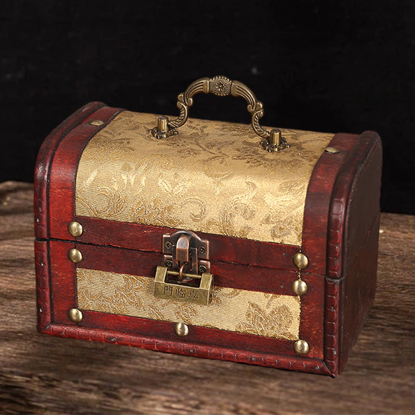 Portable Wood Jewelry Storage Box Old Fashioned for Pendant Brooch Hair Clip Style C