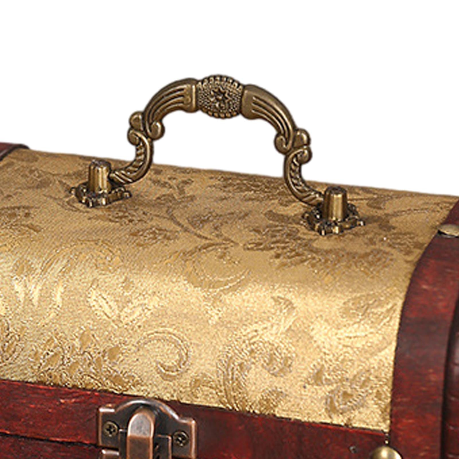 Portable Wood Jewelry Storage Box Old Fashioned for Pendant Brooch Hair Clip Style C