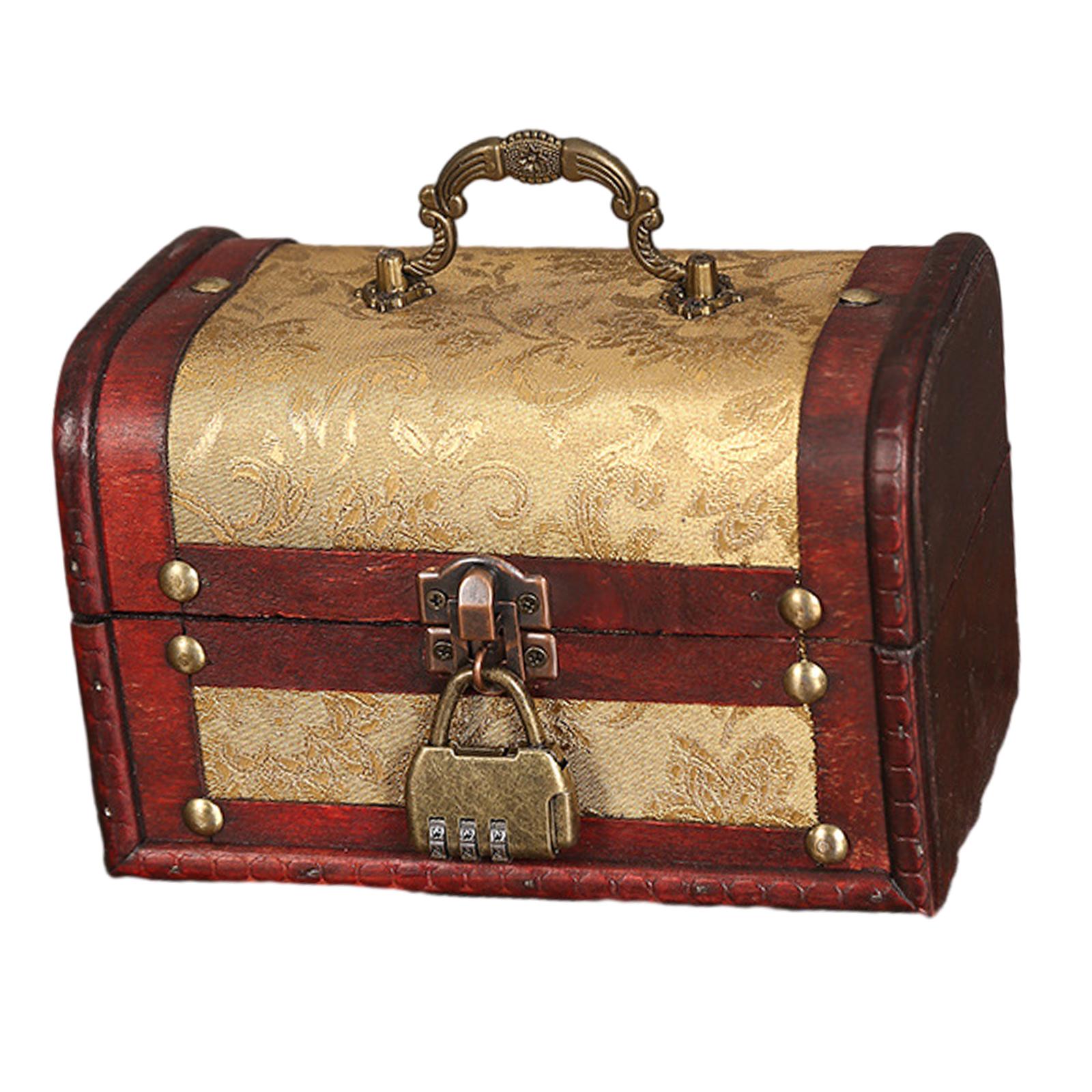 Portable Wood Jewelry Storage Box Old Fashioned for Pendant Brooch Hair Clip Style D