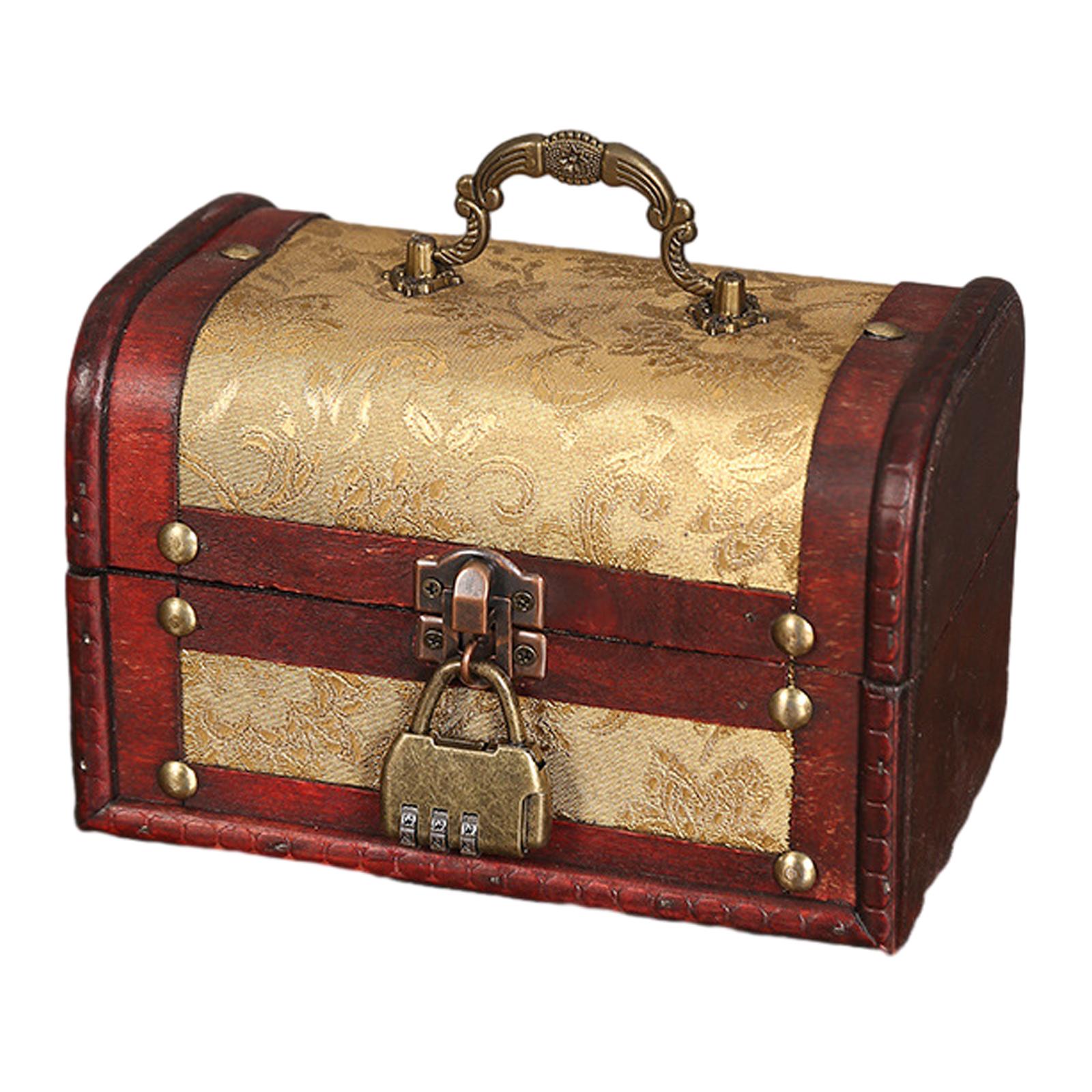 Portable Wood Jewelry Storage Box Old Fashioned for Pendant Brooch Hair Clip Style D