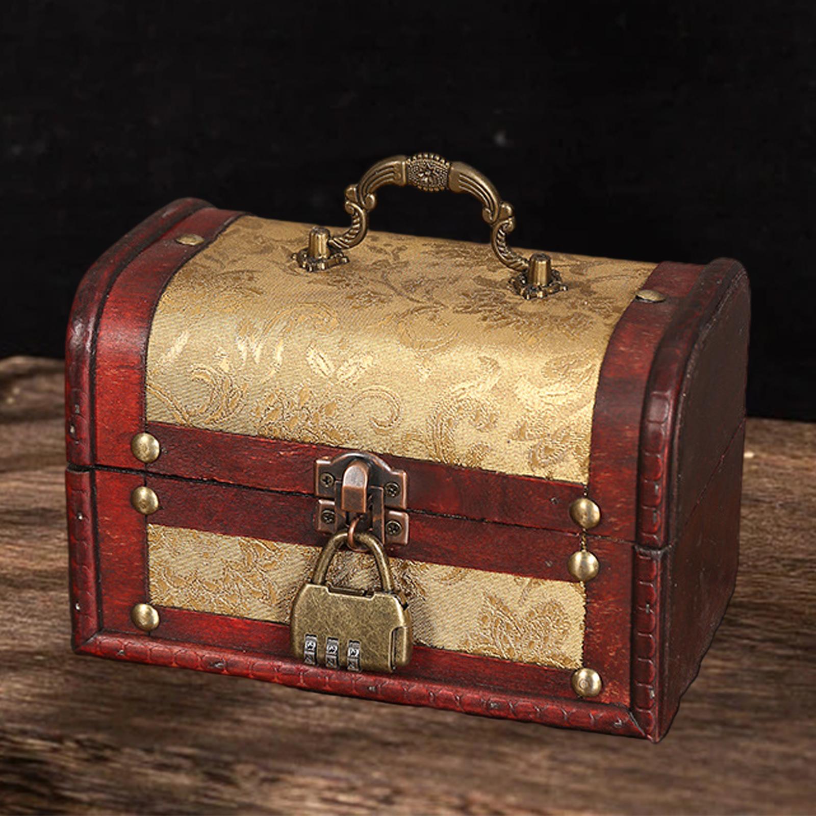 Portable Wood Jewelry Storage Box Old Fashioned for Pendant Brooch Hair Clip Style D