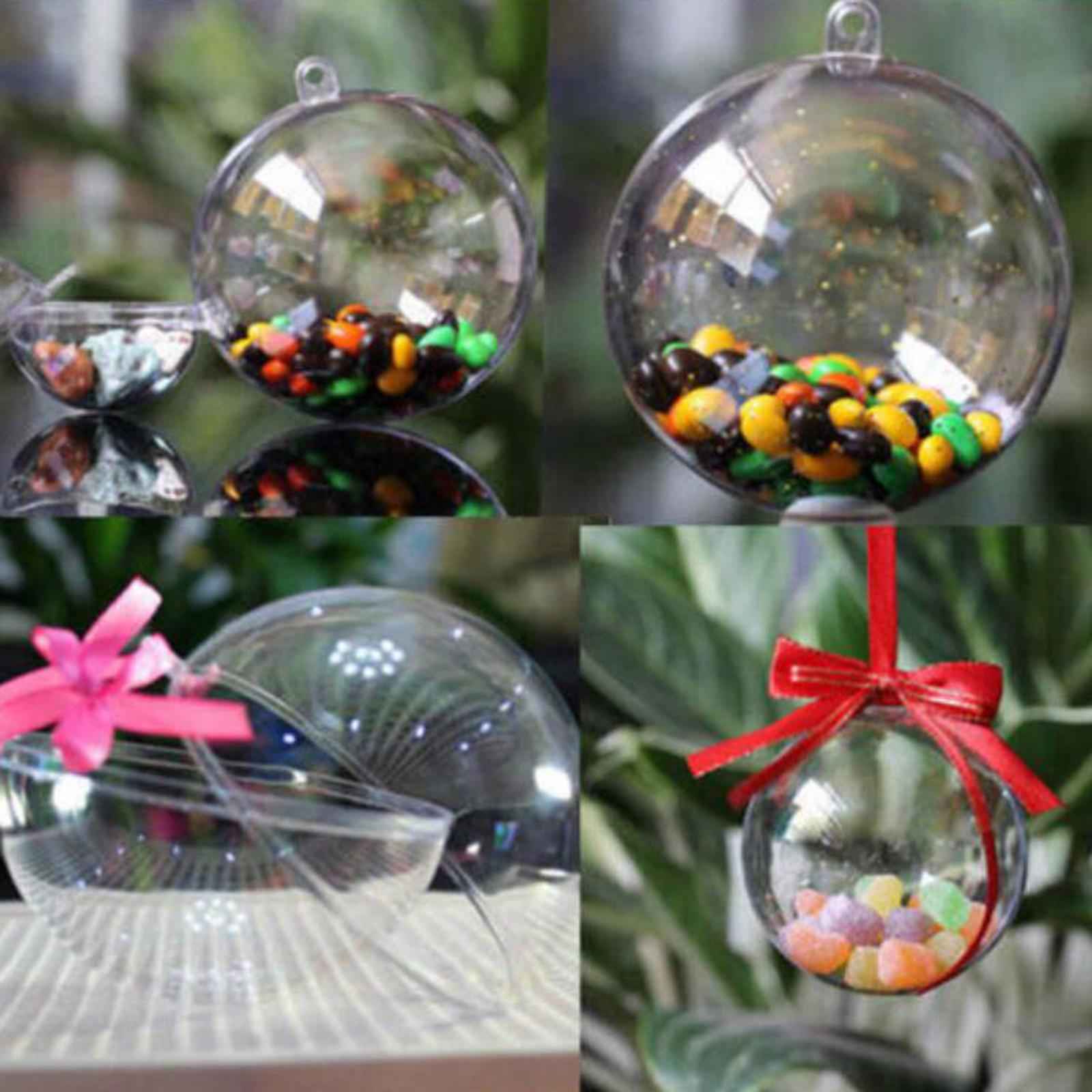 30 Pieces Transparent Ball DIY Empty Xmas Gift Ornaments Ball for Party Home