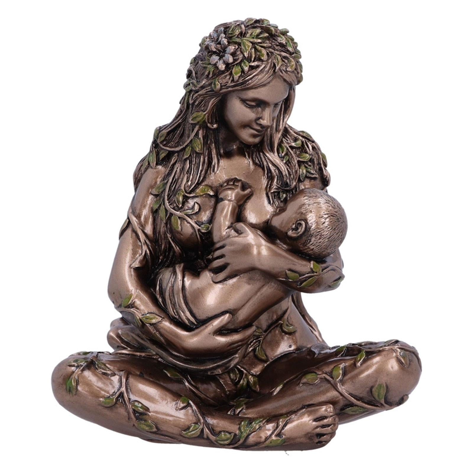 Mother Earth Statue Woman Crafts Sculpture for Bookshelf Living Room Bedroom