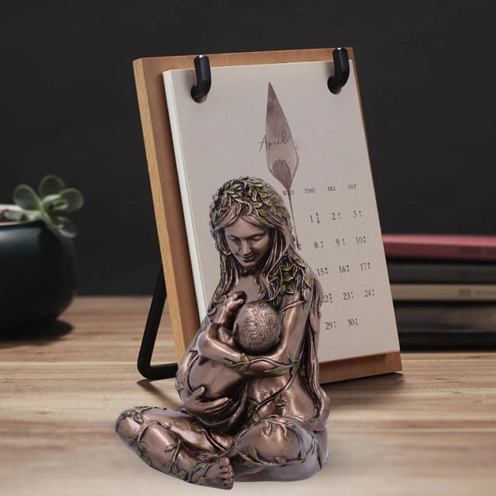 Mother Earth Statue Woman Crafts Sculpture for Bookshelf Living Room Bedroom