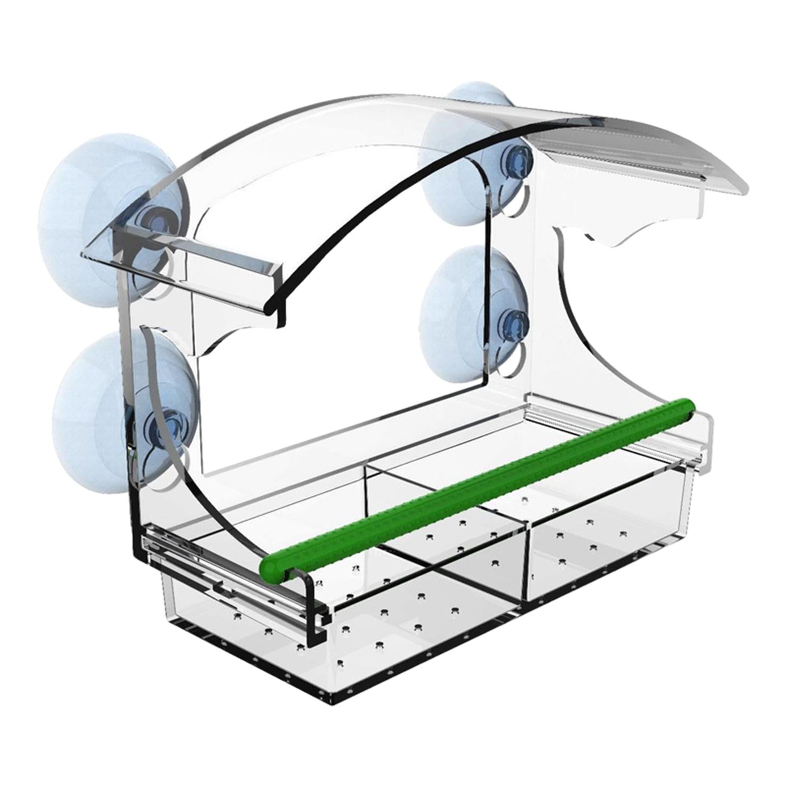 Clear Bird Feeder for Window Durable Drainage Holes with Strong Suction Cups