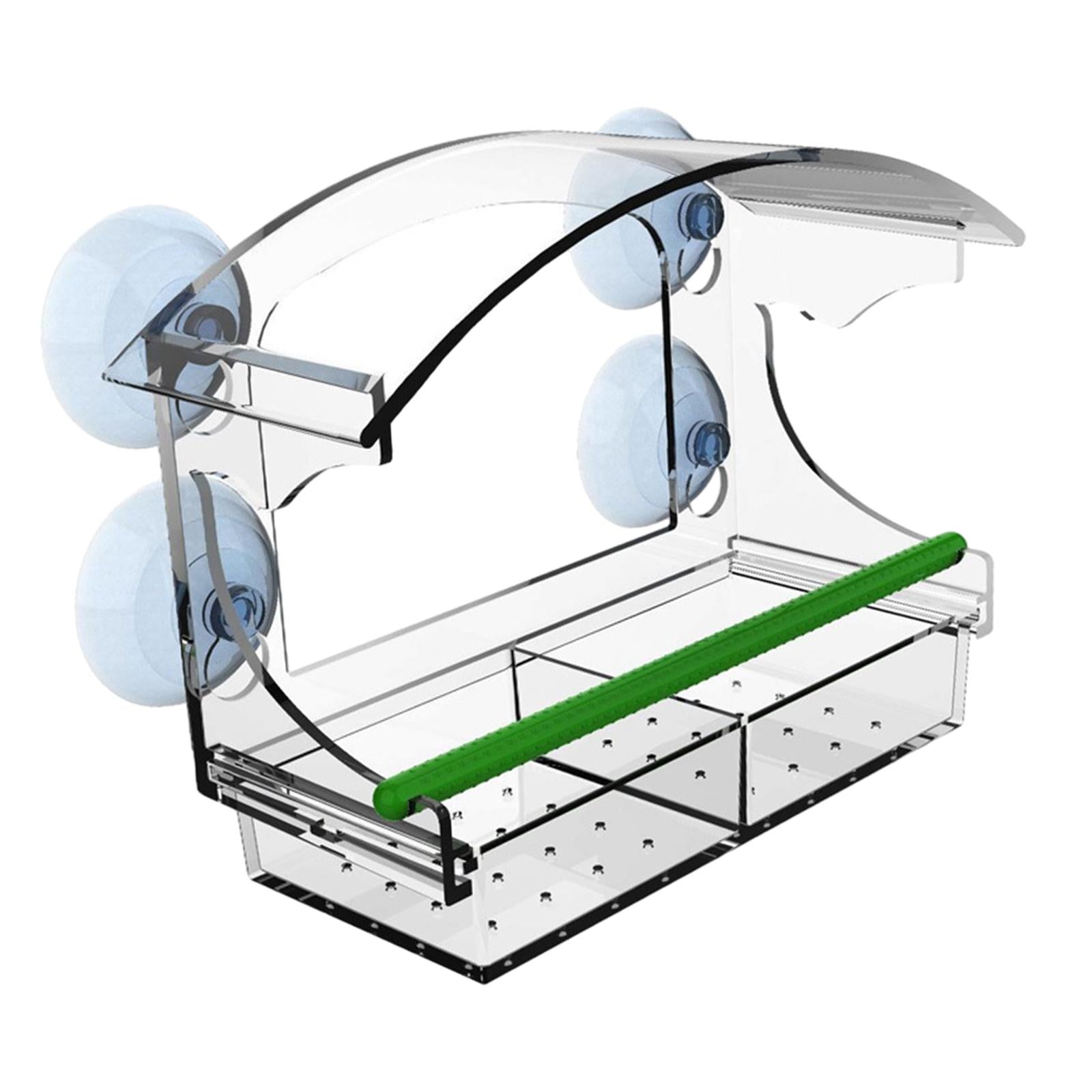 Clear Bird Feeder for Window Durable Drainage Holes with Strong Suction Cups