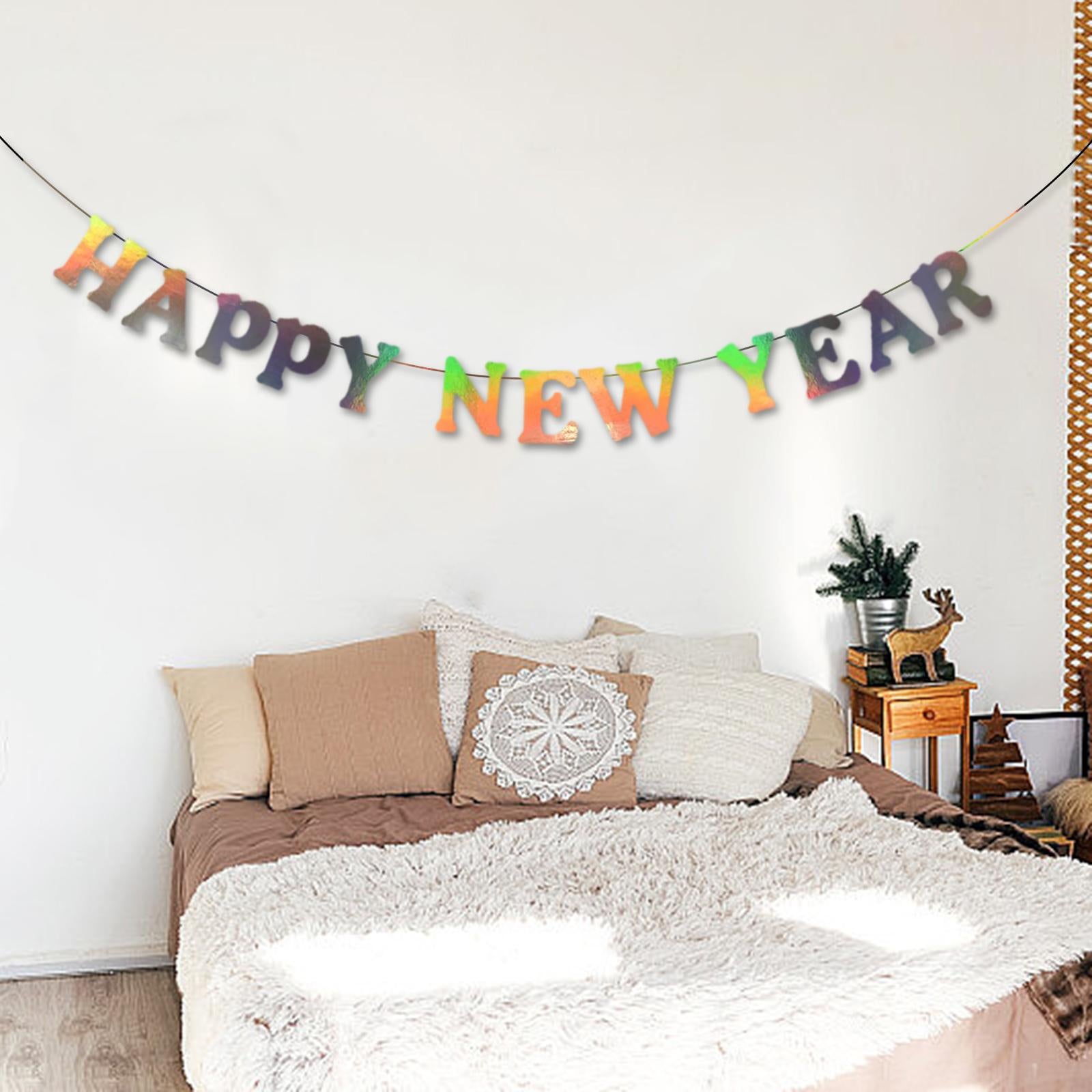 2024 Happy New Year Banner with String Party Supplies for Living Room Sturdy Style B