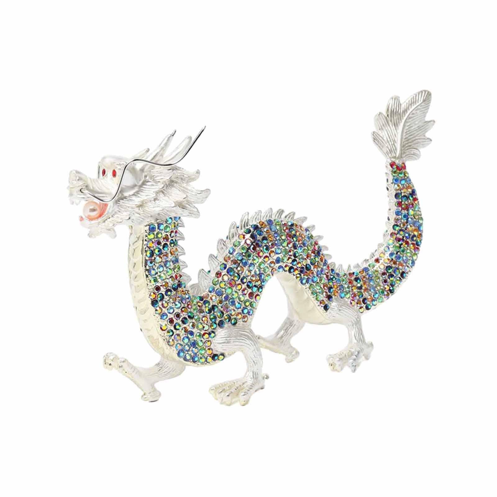 Alloy Chinese Dragon Year Figurine Decoration Classic House Warming Gift White