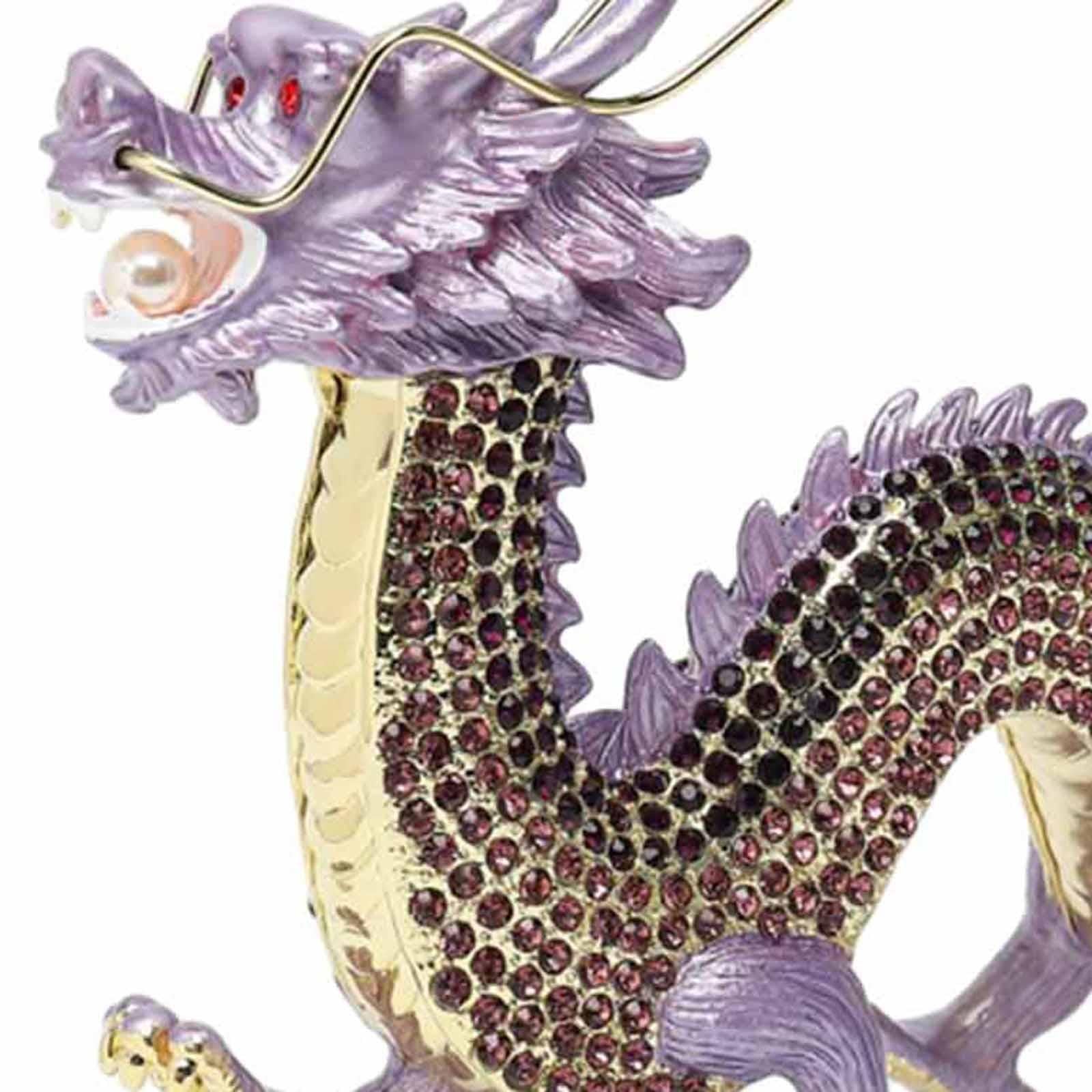 Alloy Chinese Dragon Year Figurine Decoration Classic House Warming Gift Purple