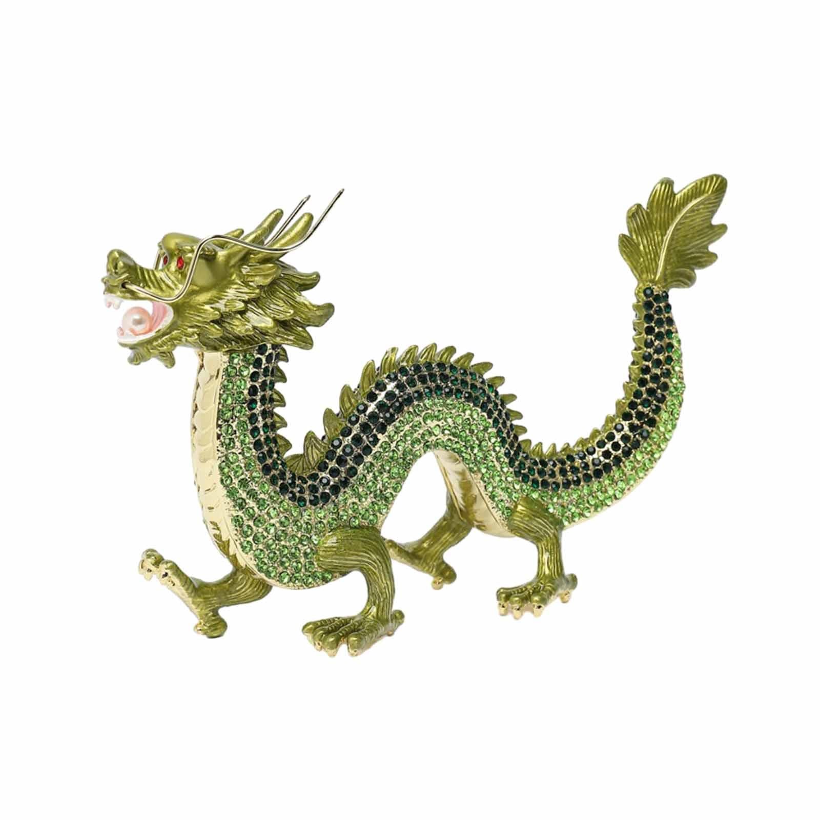 Alloy Chinese Dragon Year Figurine Decoration Classic House Warming Gift Green