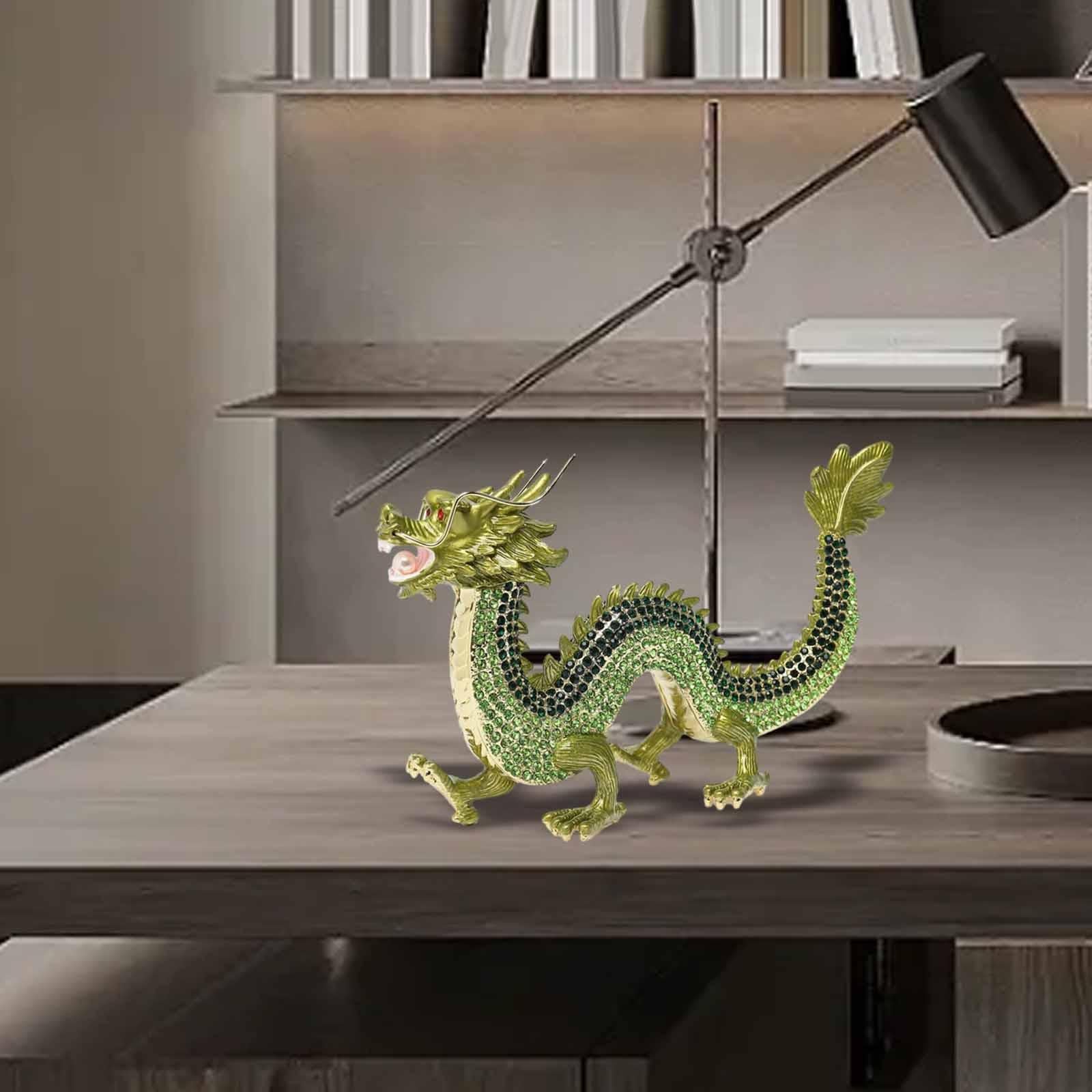 Alloy Chinese Dragon Year Figurine Decoration Classic House Warming Gift Green