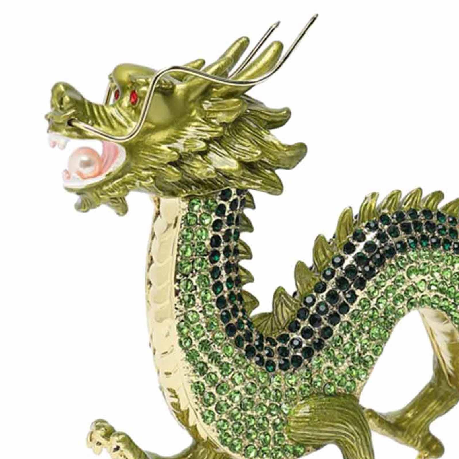 Alloy Chinese Dragon Year Figurine Decoration Classic House Warming Gift Green