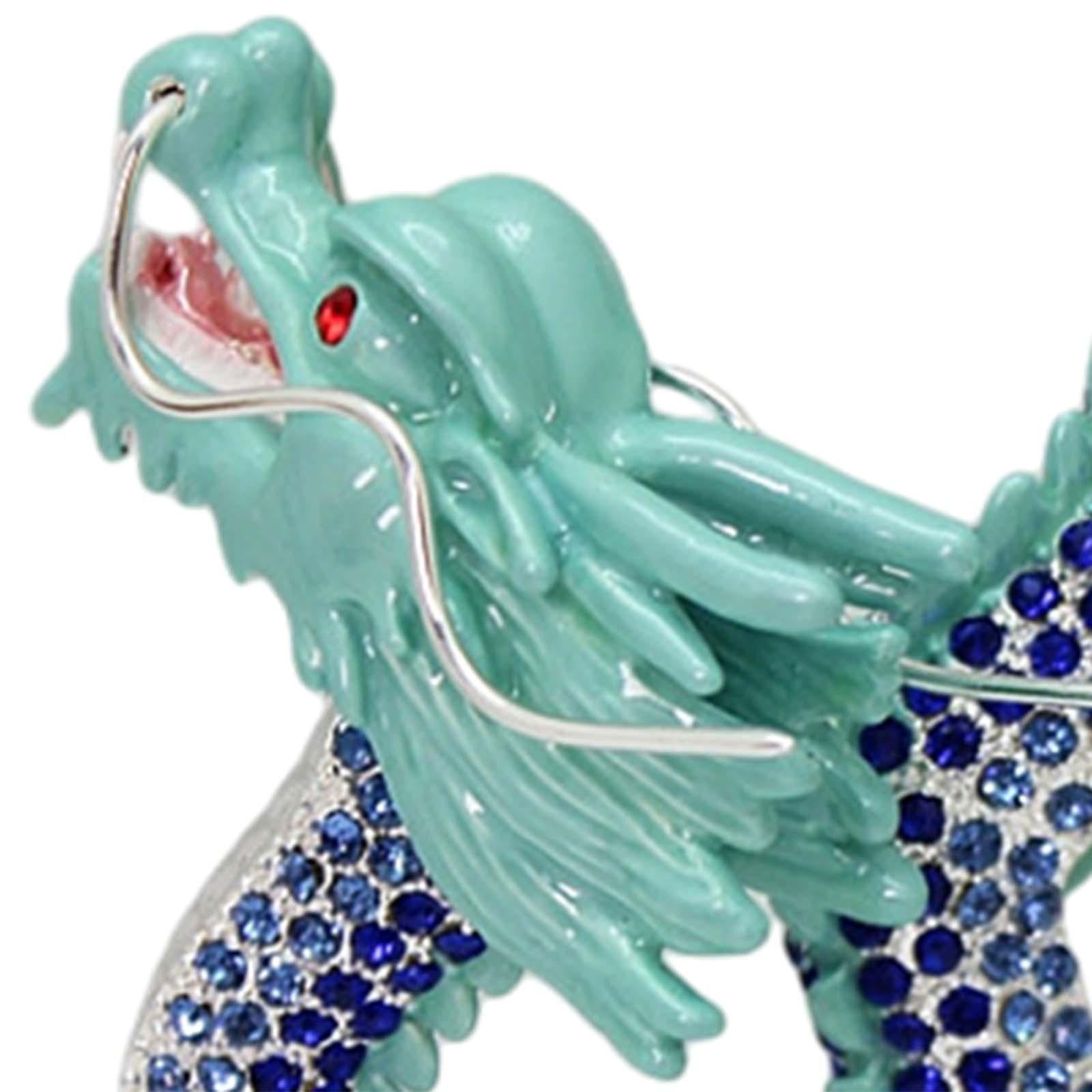Animal Sculpture Dragon Sculpture for Spring Festivals Entrance Cabinet Desk Light Blue
