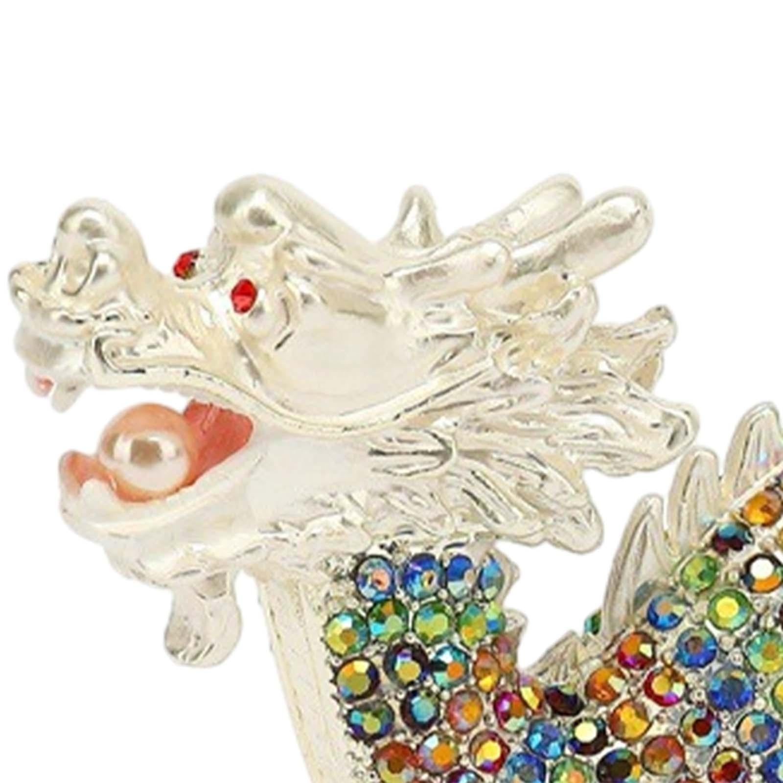 Mini Dragon Figurine Crafts Animal Sculpture for Spring Festivals Shelf Desk White