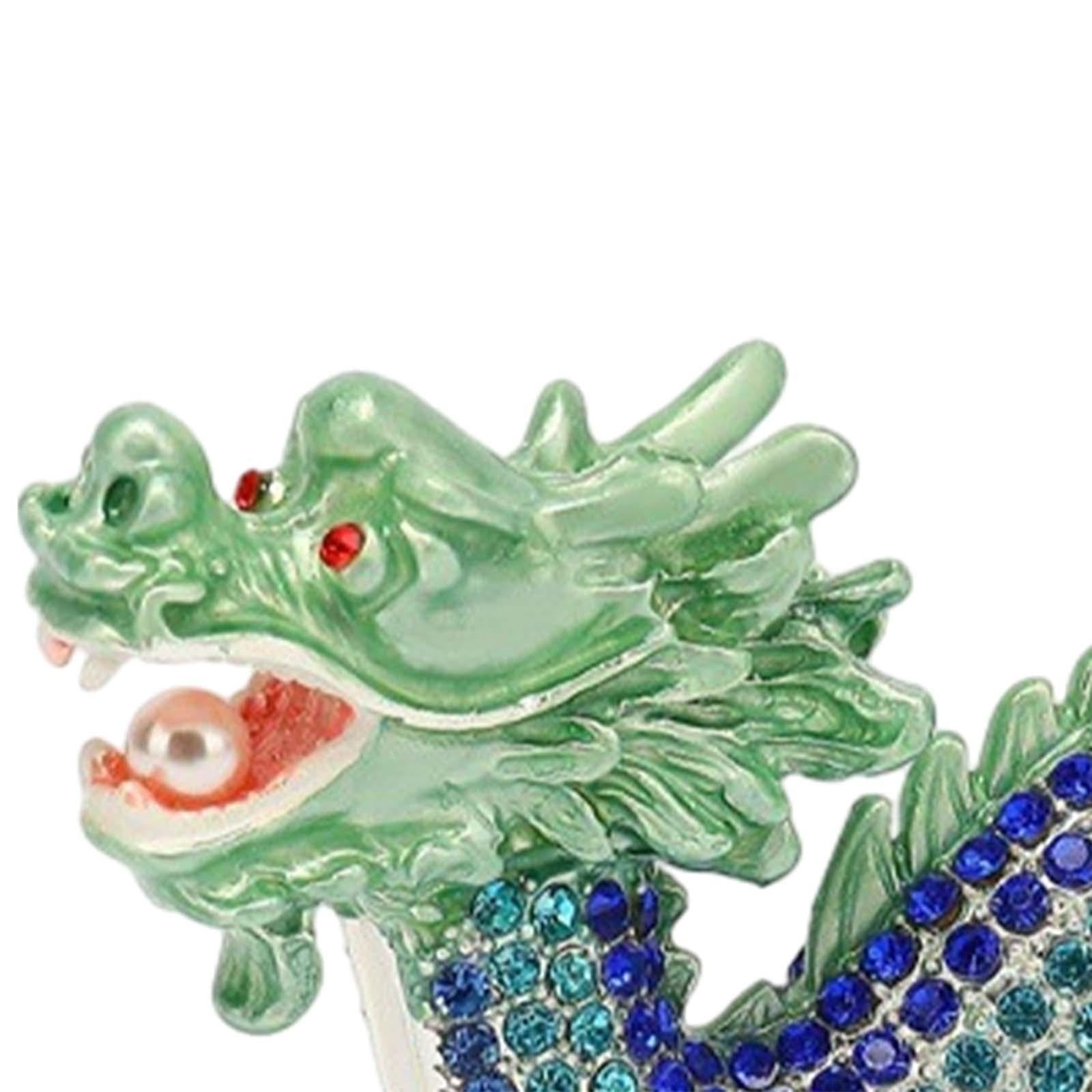 Mini Dragon Figurine Crafts Animal Sculpture for Spring Festivals Shelf Desk Blue