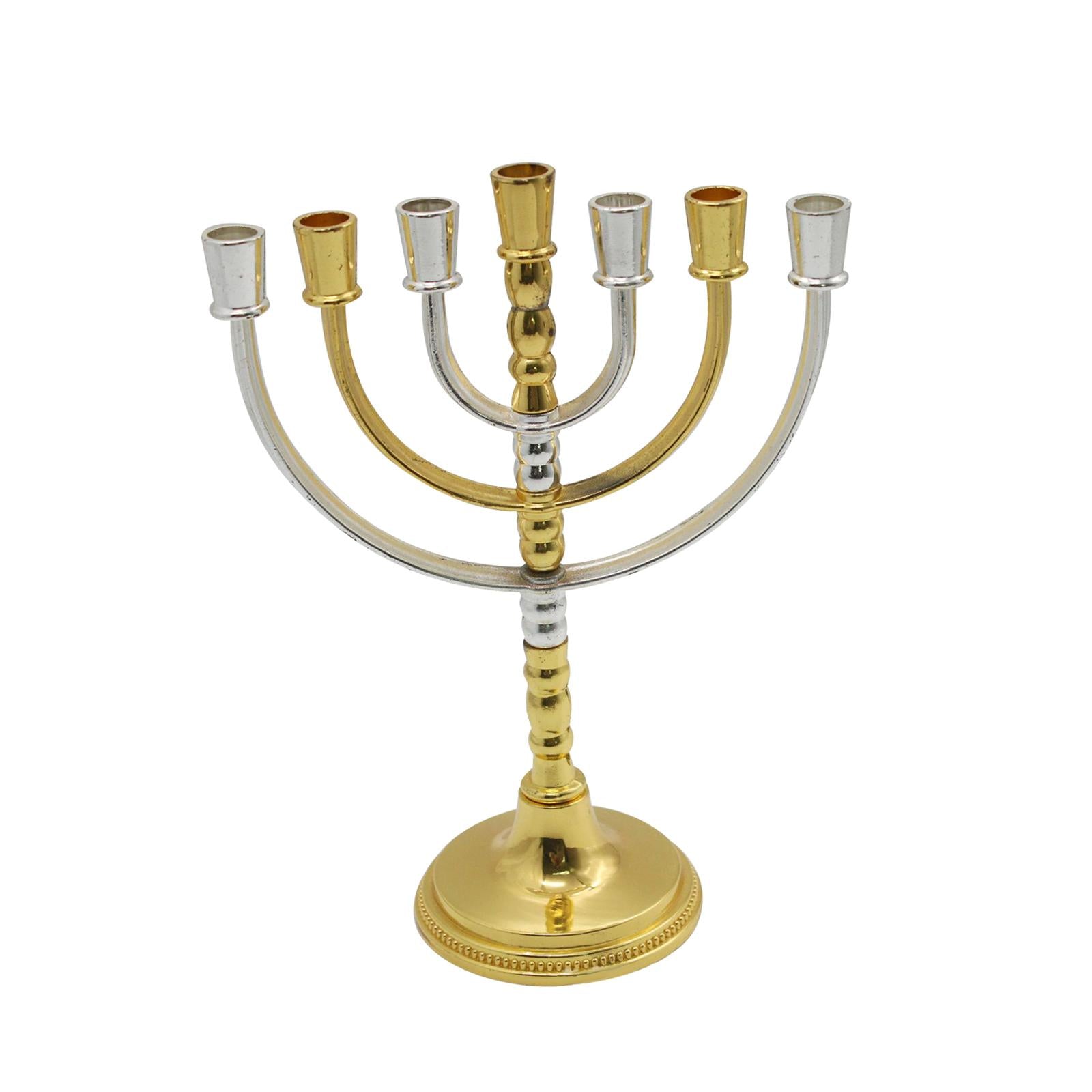 7 Branch Menorah Elegant Antique Candle Stand for Shabbat Wedding Home Decor