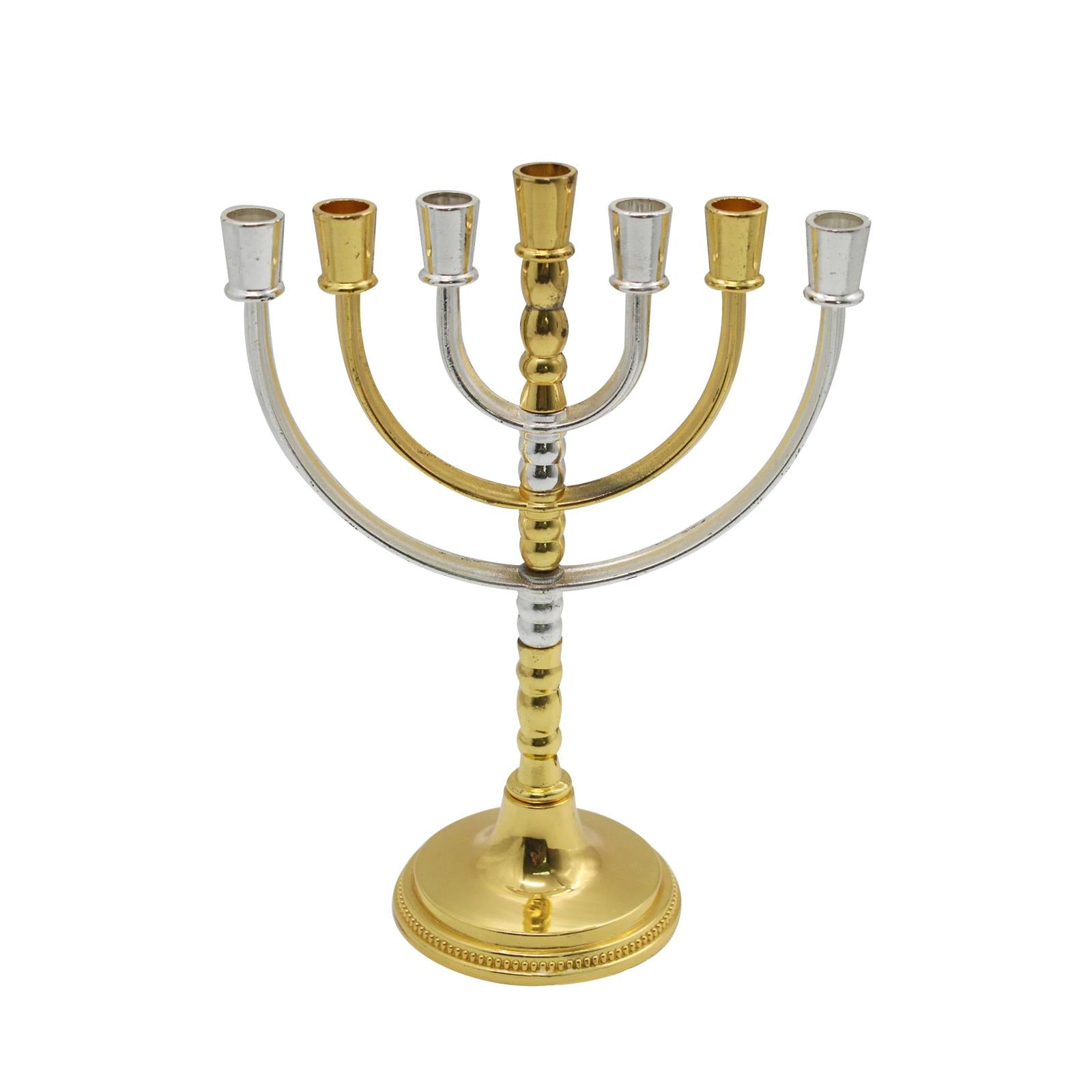7 Branch Menorah Elegant Antique Candle Stand for Shabbat Wedding Home Decor