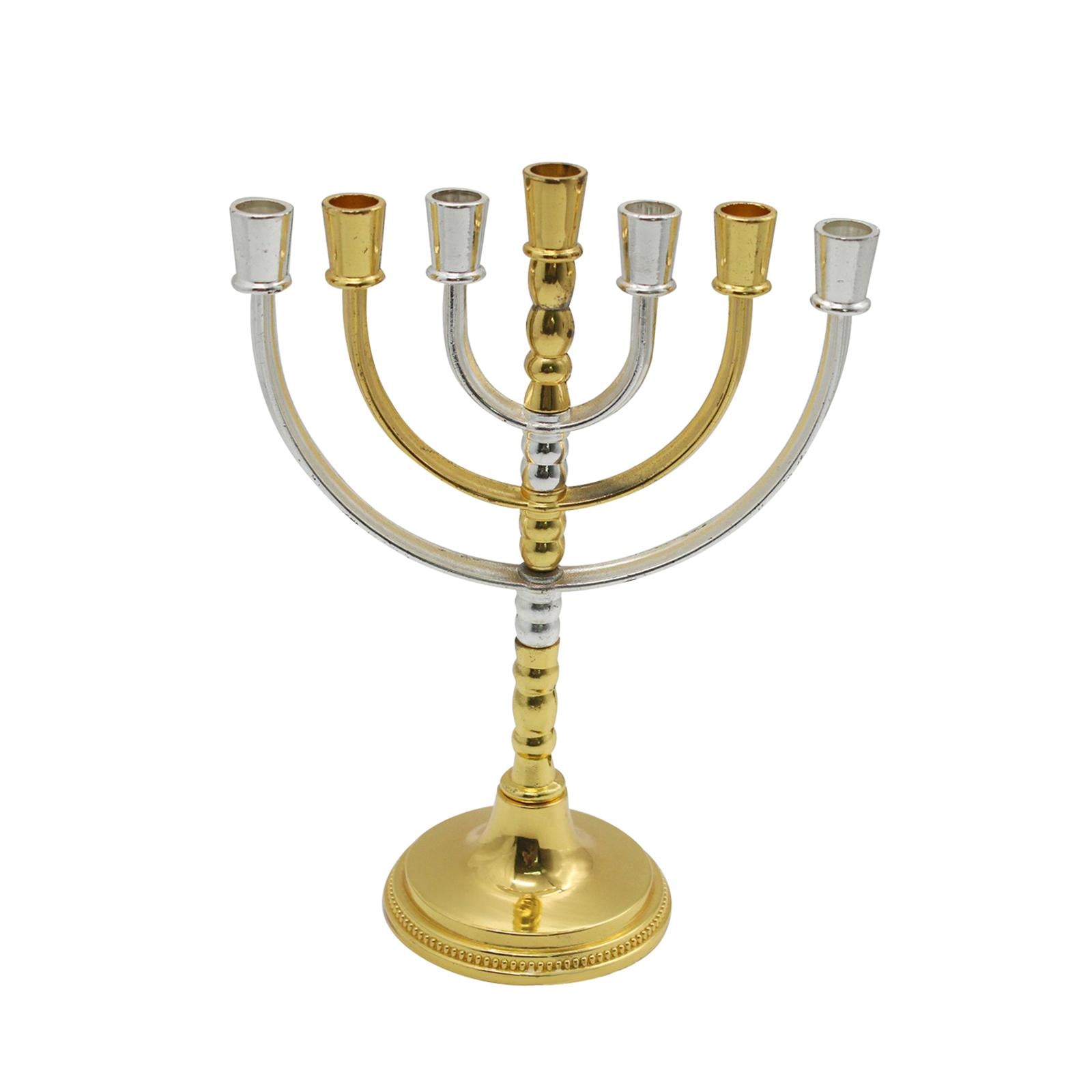 7 Branch Menorah Elegant Antique Candle Stand for Shabbat Wedding Home Decor