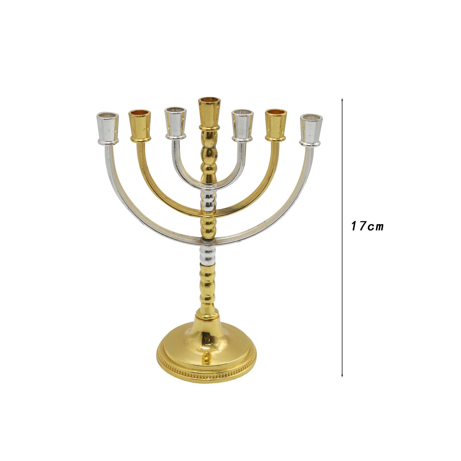 7 Branch Menorah Elegant Antique Candle Stand for Shabbat Wedding Home Decor