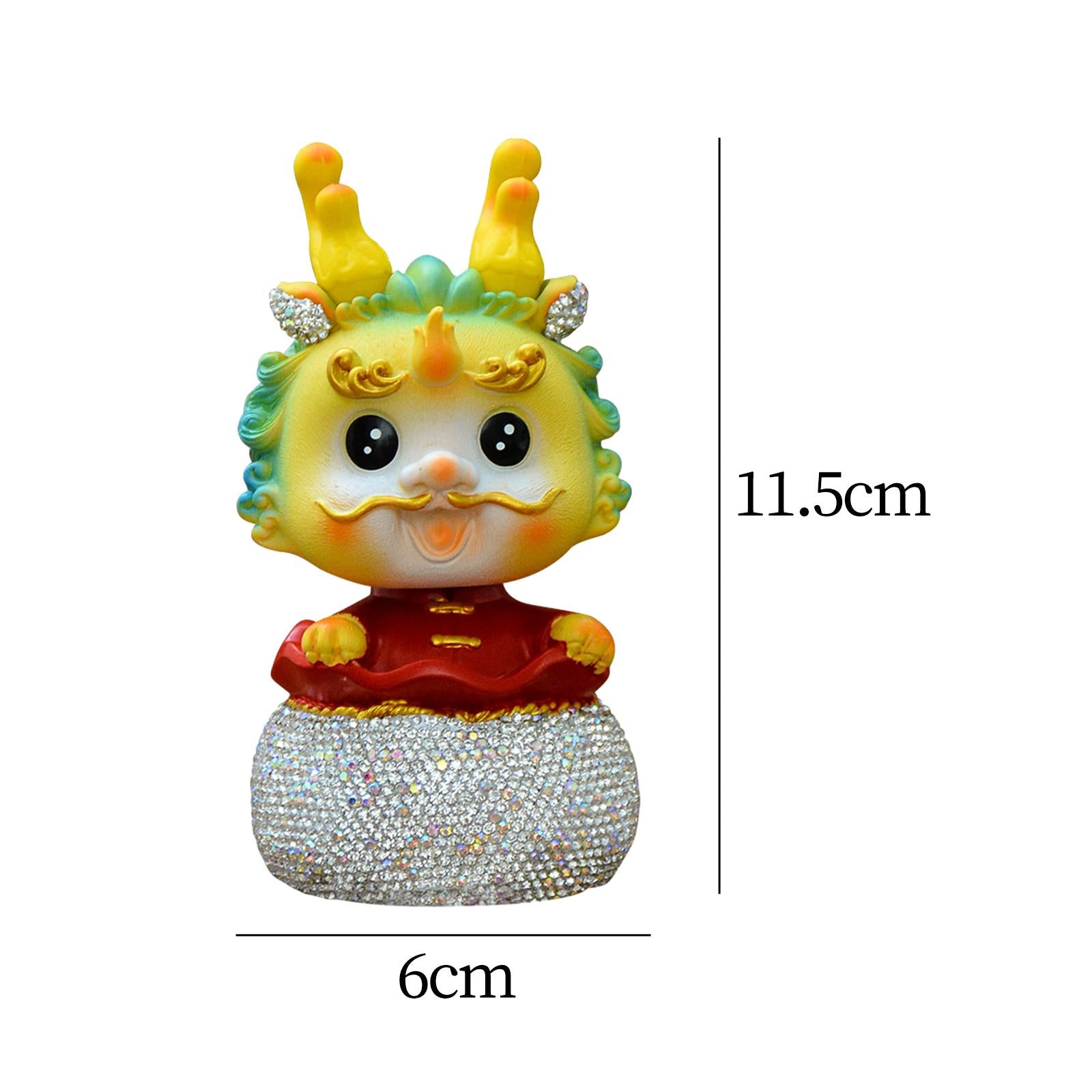 Chinese New Year Dragon Figurine Mini for Car Dashboard Desktop Bedroom Style A