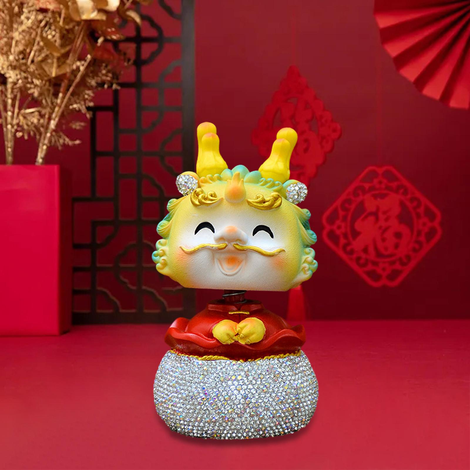 Chinese New Year Dragon Figurine Mini for Car Dashboard Desktop Bedroom Style B