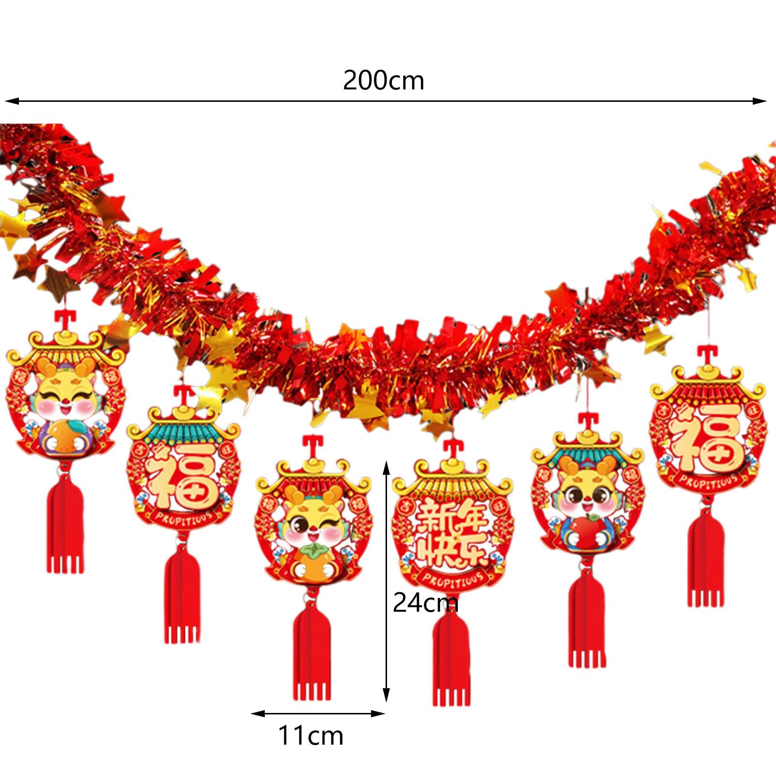 2024 Chinese Spring Festival Hanging Garland Room Decoration for Living Room