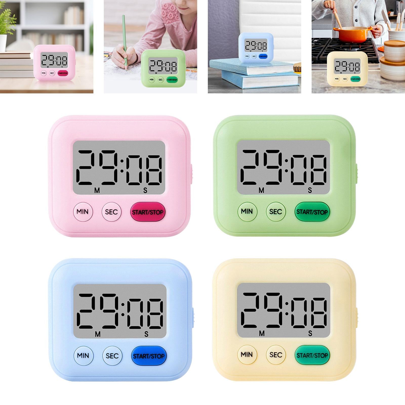 3xCooking timers for Baking Magnetic Classroom Timer for Sports Office Cooking Pink