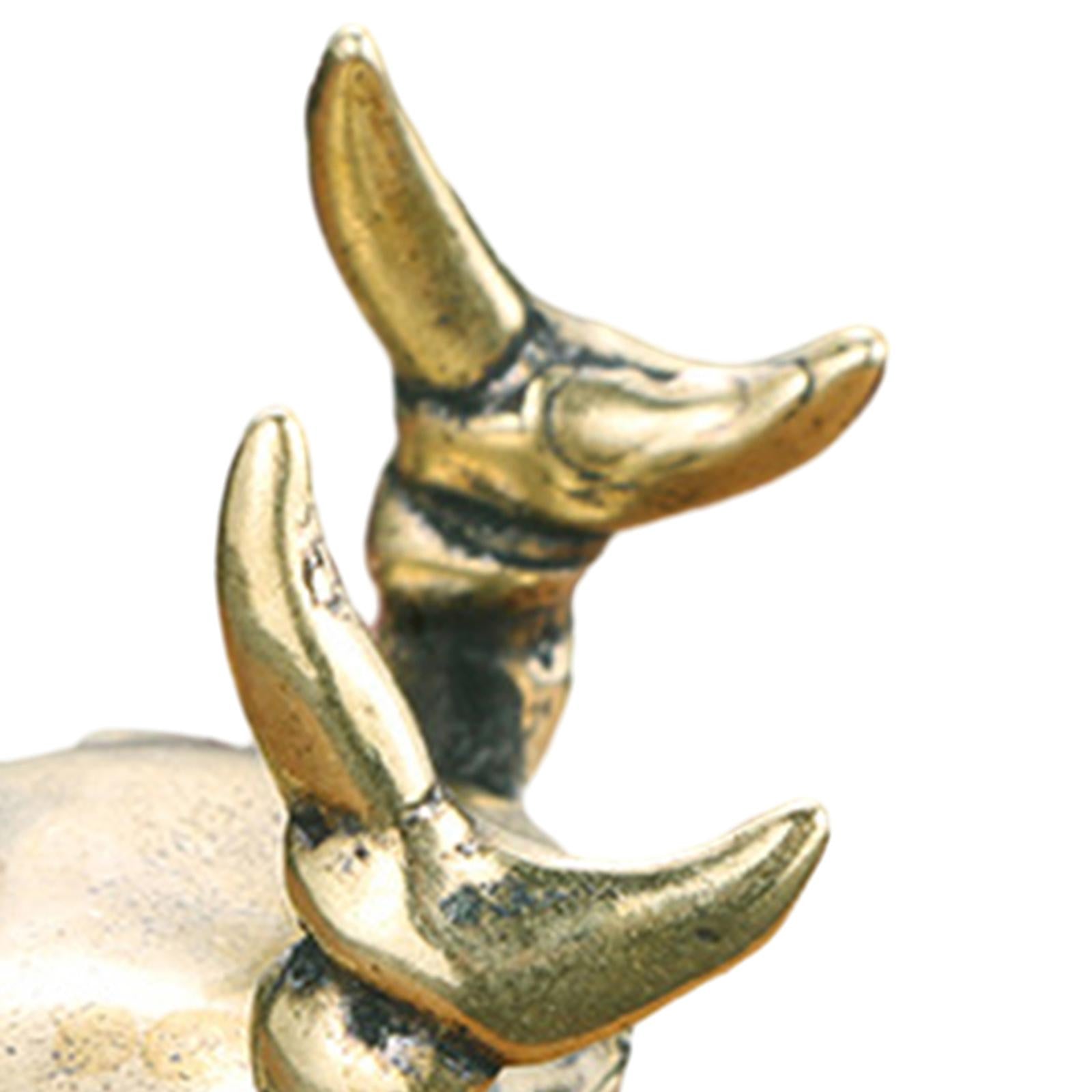 Brass Crab Small Statue Chinoiserie Ornaments for Living Room Gift dark color