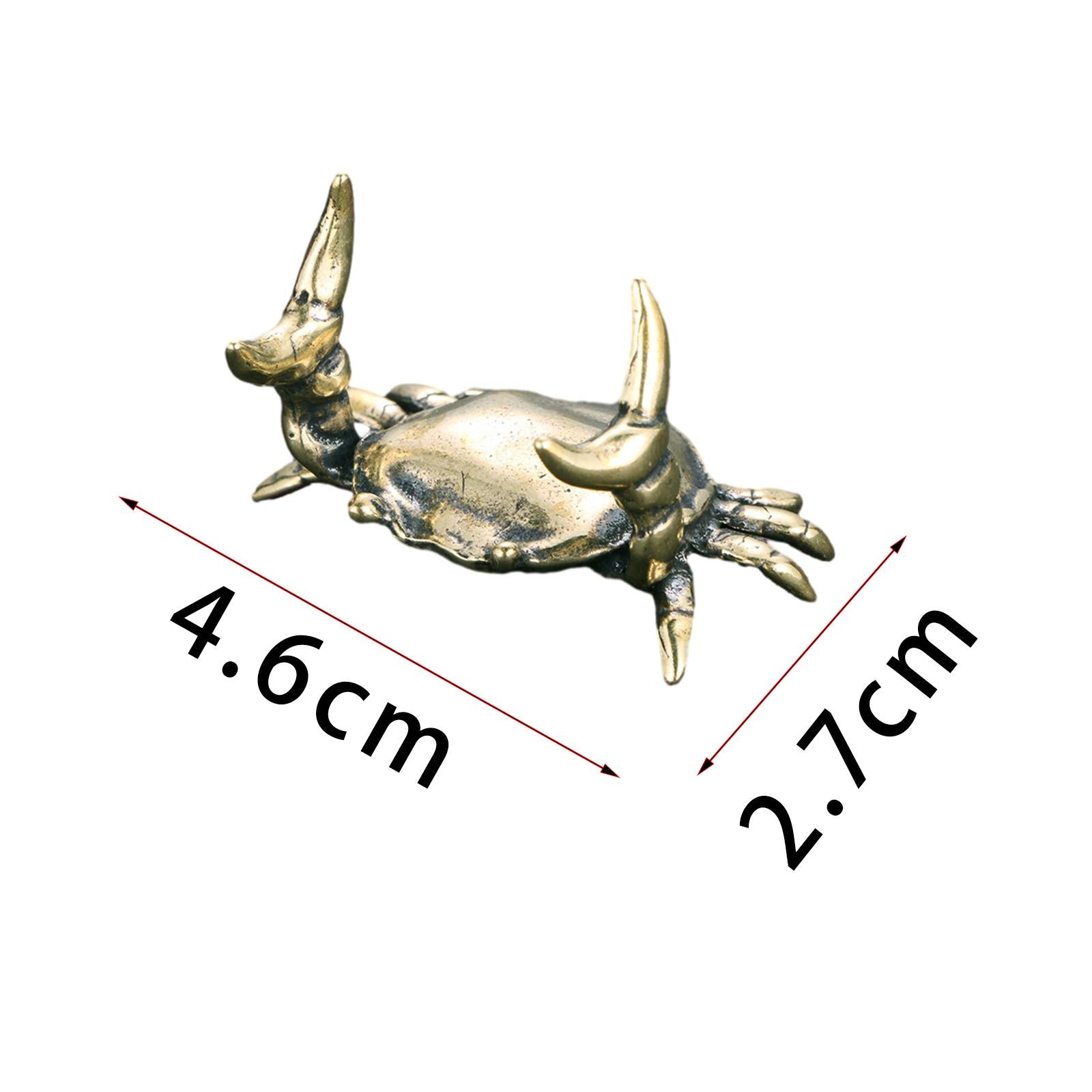 Brass Crab Small Statue Chinoiserie Ornaments for Living Room Gift dark color