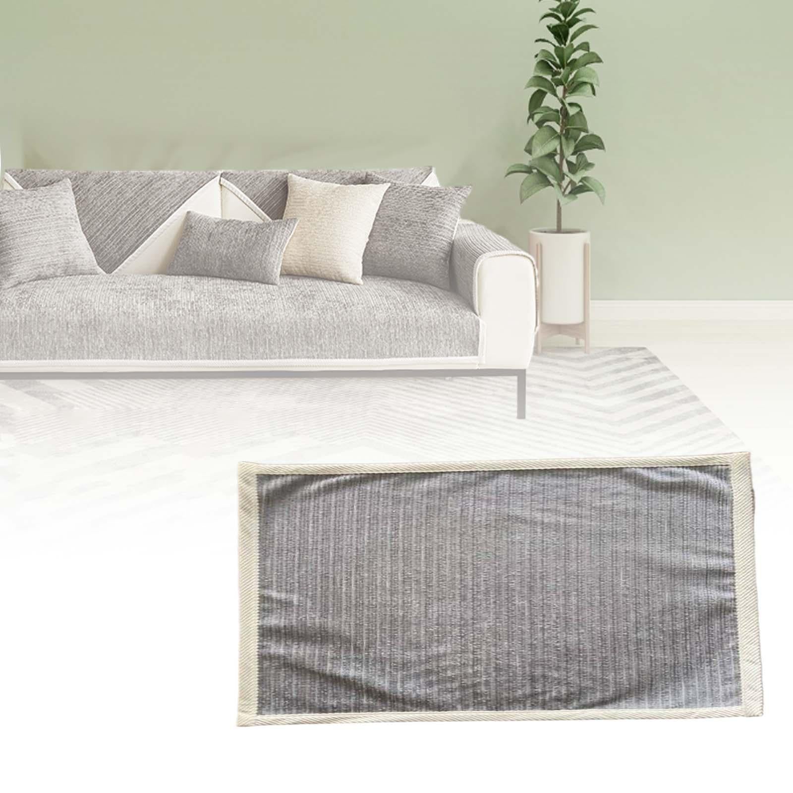 Sofa Cover Thickened Home Decoration Kids Pets Dogs Friendly Simple Chenille light gray 90x210cm