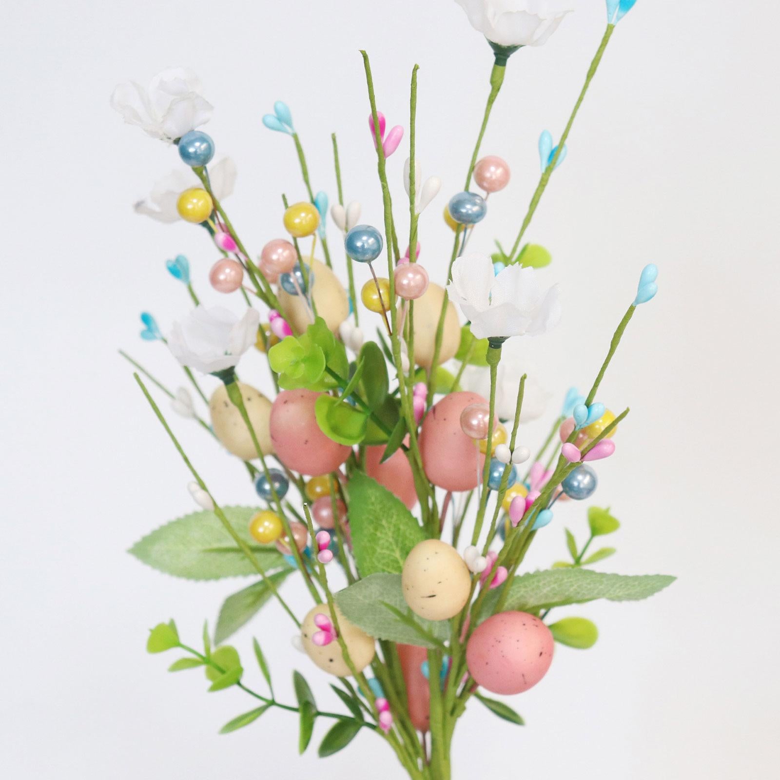 2 Pieces Artificial Easter Egg Flowers Floral Arrangement for Bedroom Office