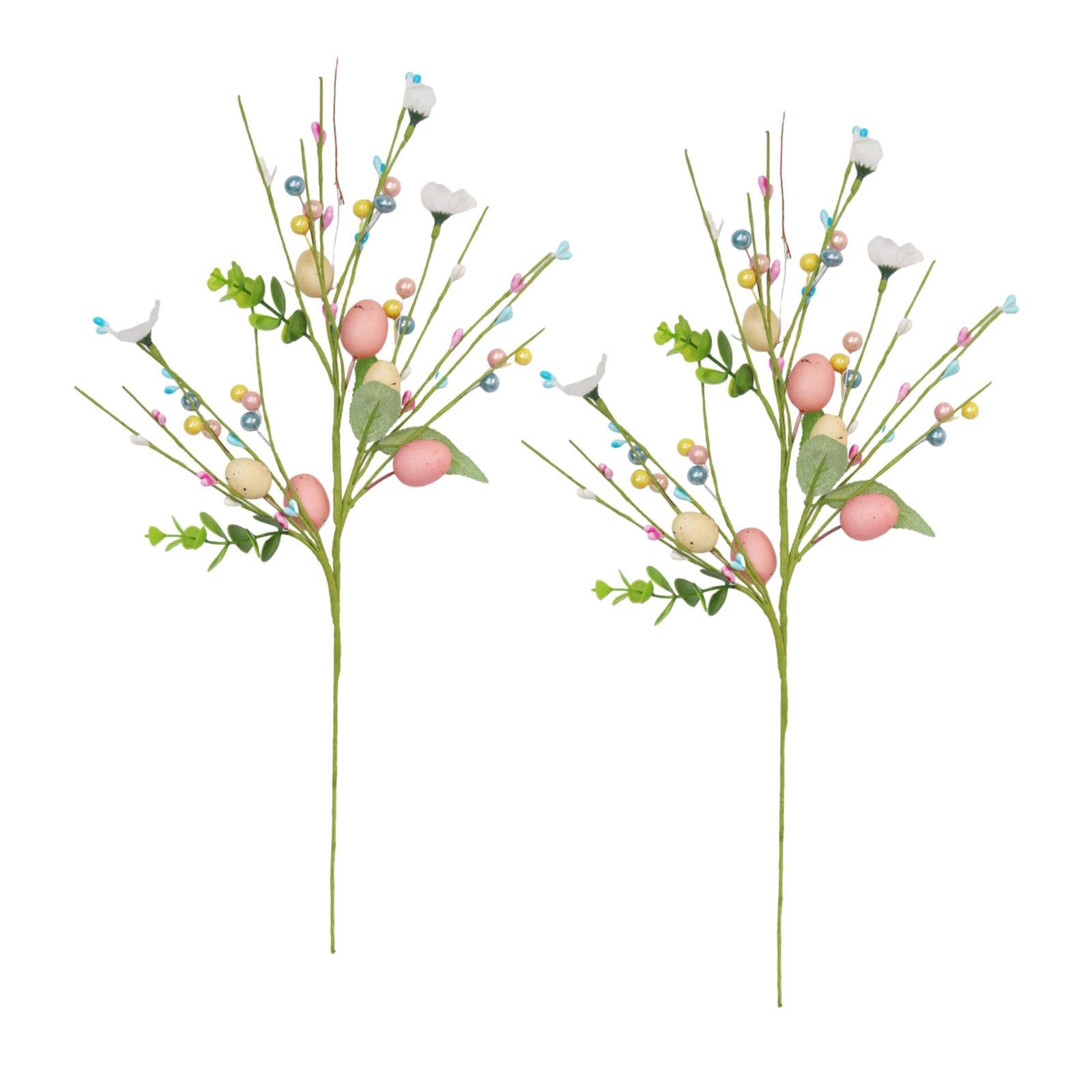 2 Pieces Artificial Easter Egg Flowers Floral Arrangement for Bedroom Office