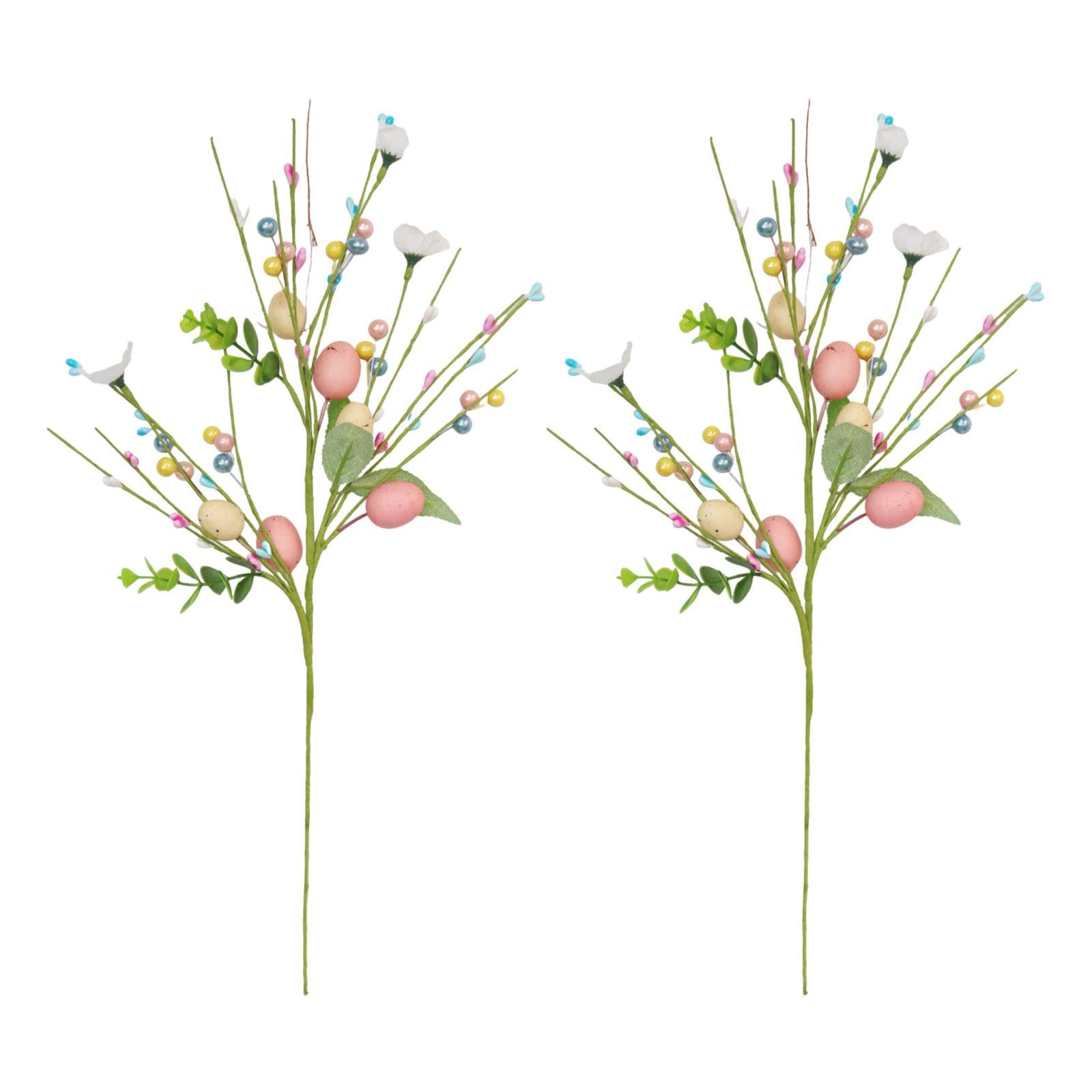 2 Pieces Artificial Easter Egg Flowers Floral Arrangement for Bedroom Office