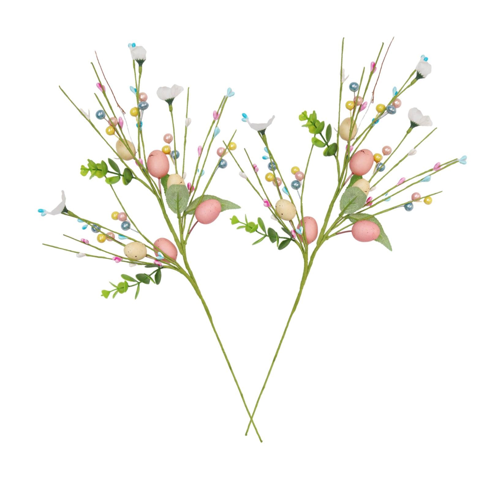 2 Pieces Artificial Easter Egg Flowers Floral Arrangement for Bedroom Office