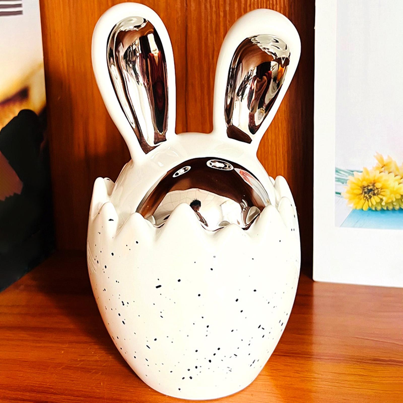 Eggshell Rabbit Desktop Ornaments Ceramics Living Room Easter Bunny Figurine