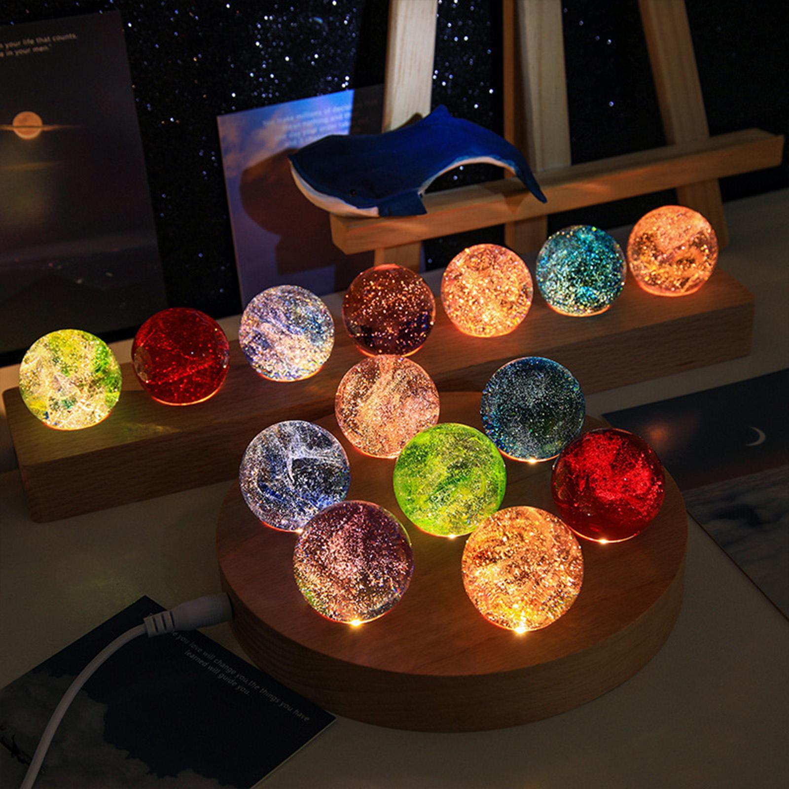 Glass Ball Night Light Desktop Ornament for Bedside Bedroom Home Decoration
