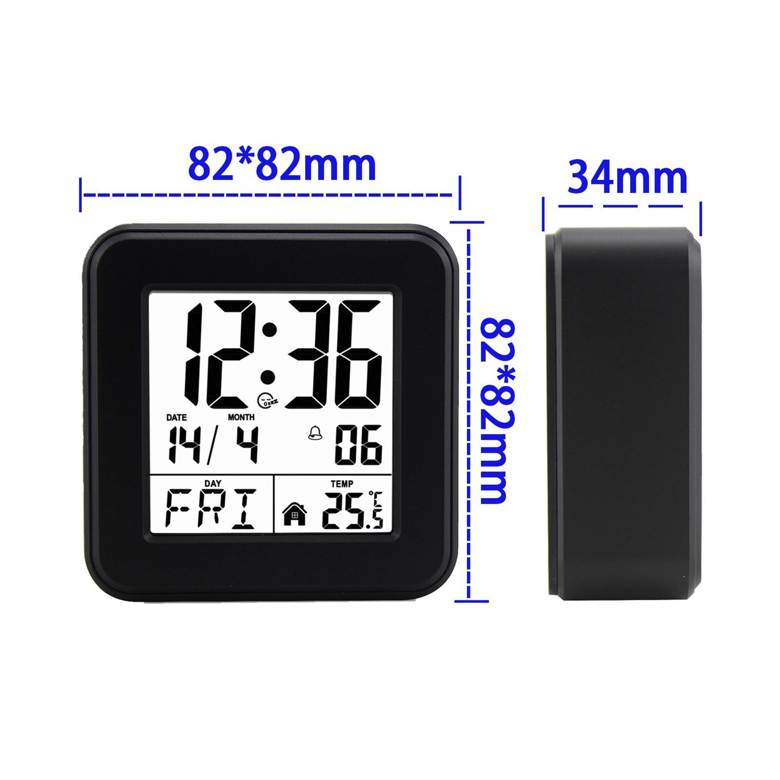 Digital Alarm Clock Modern Mute Clock Table Clock for Office Bedside Kitchen black
