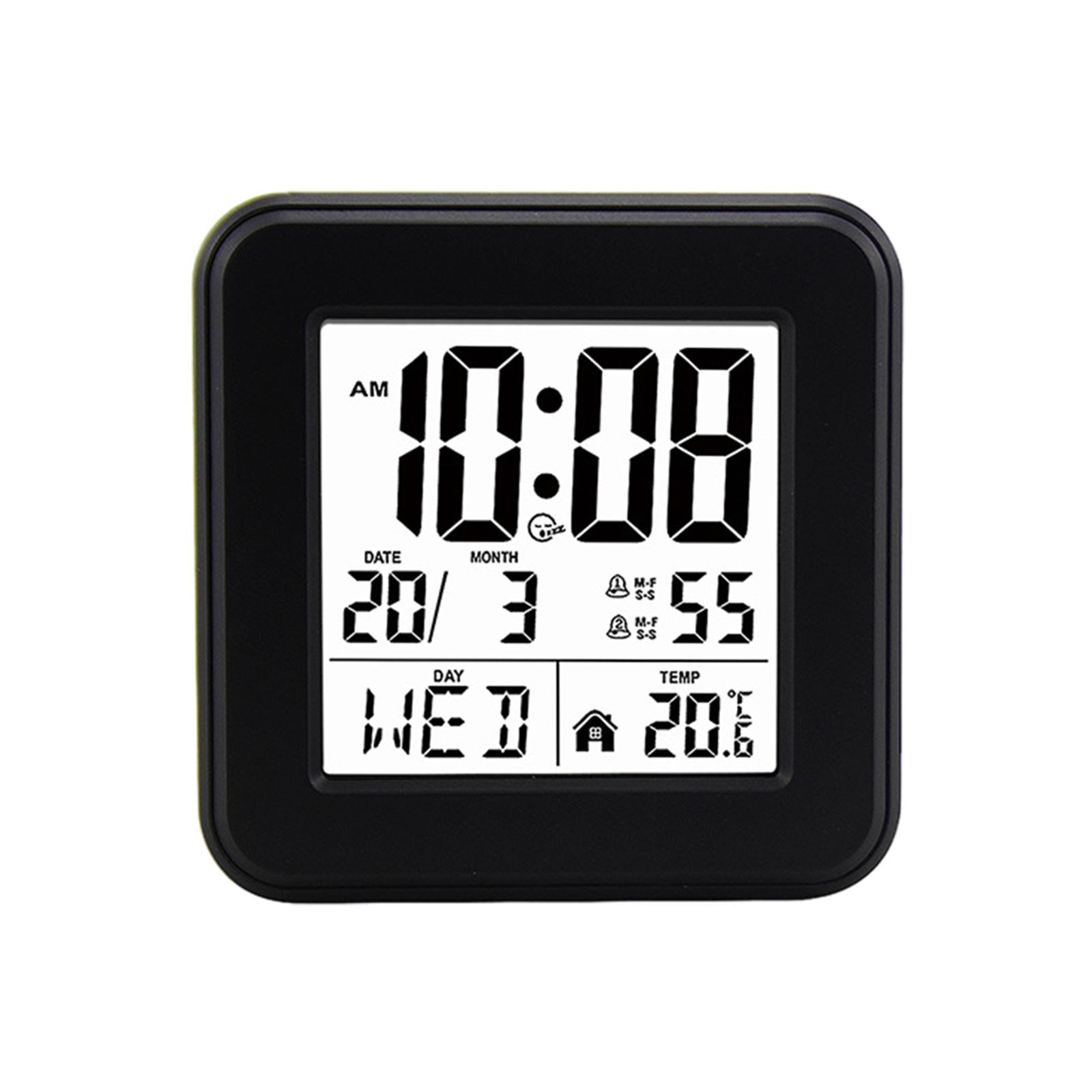 Digital Alarm Clock Modern Mute Clock Table Clock for Office Bedside Kitchen black