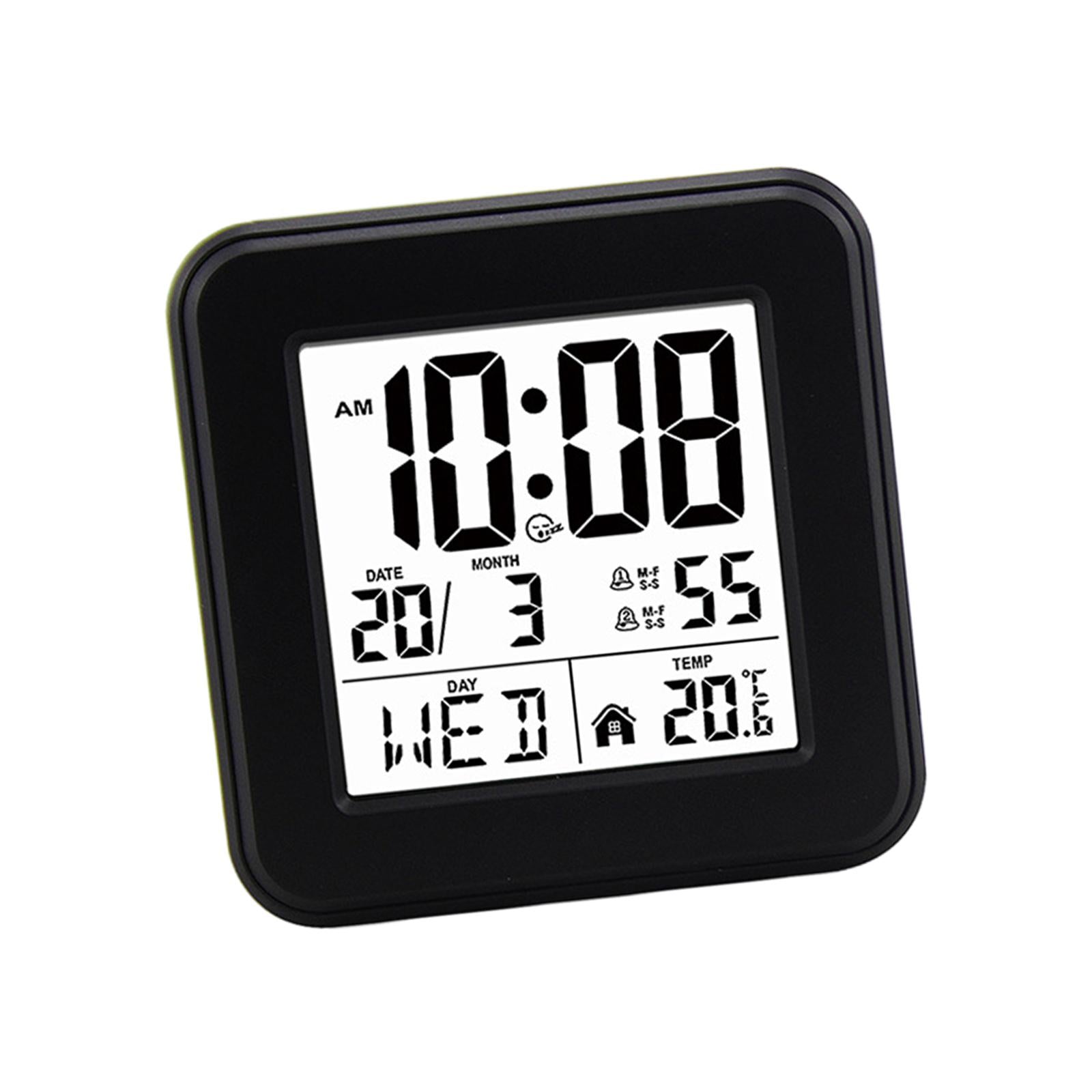 Digital Alarm Clock Modern Mute Clock Table Clock for Office Bedside Kitchen black