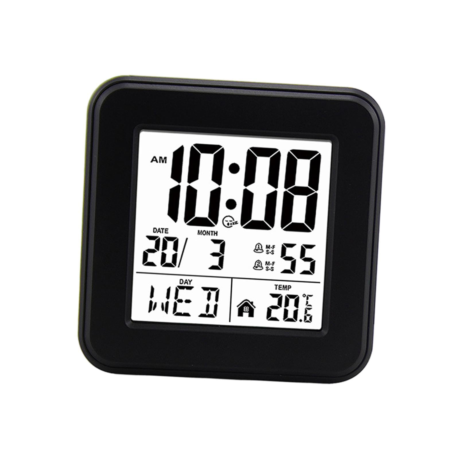 Digital Alarm Clock Modern Mute Clock Table Clock for Office Bedside Kitchen black