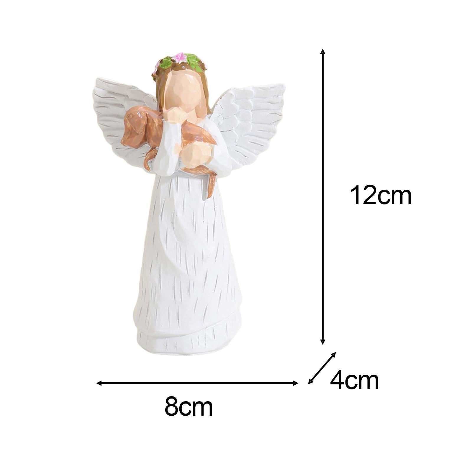 Angel Statue Angel of Friendship Dog Cute Resin for Living Room Desktop Room