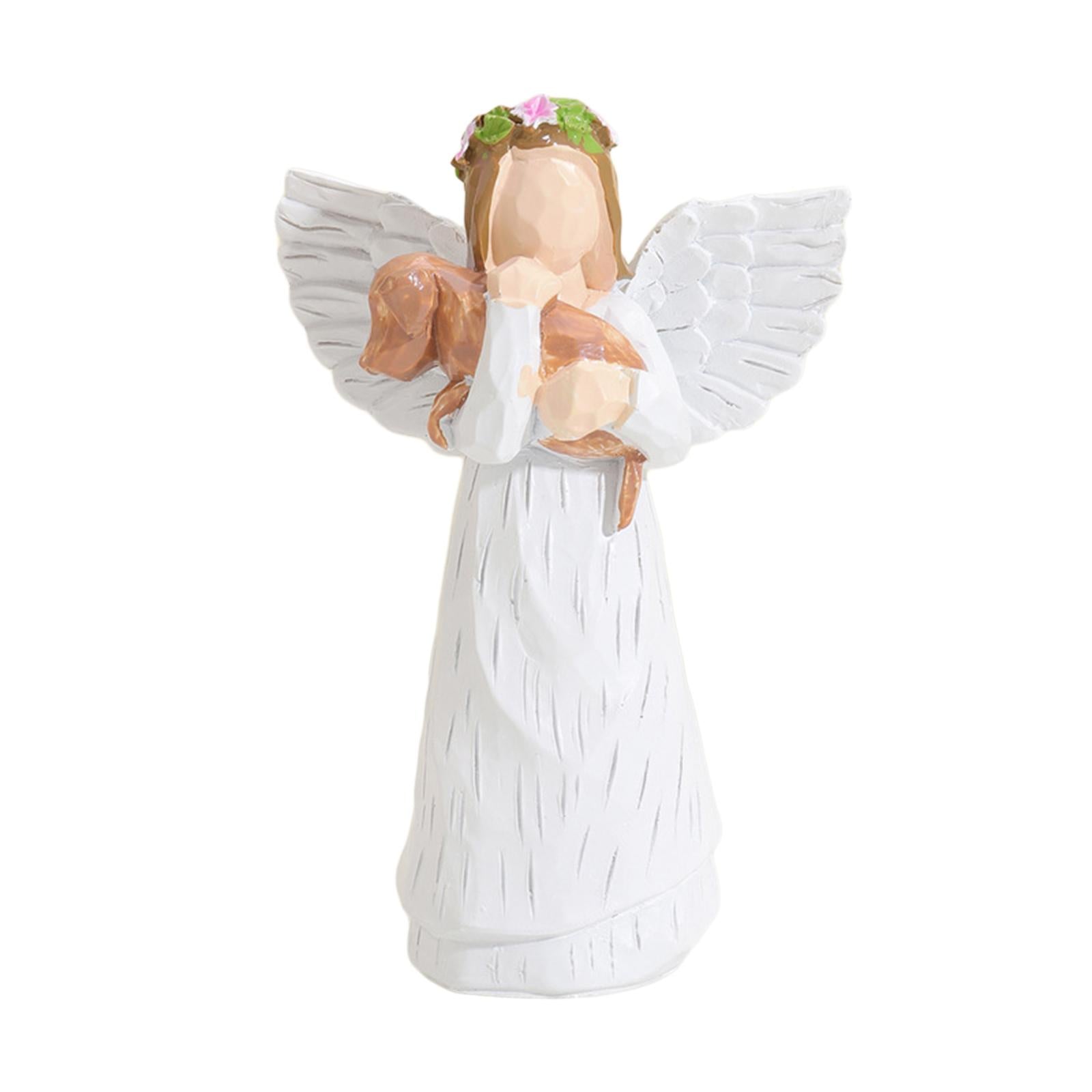 Angel Statue Angel of Friendship Dog Cute Resin for Living Room Desktop Room