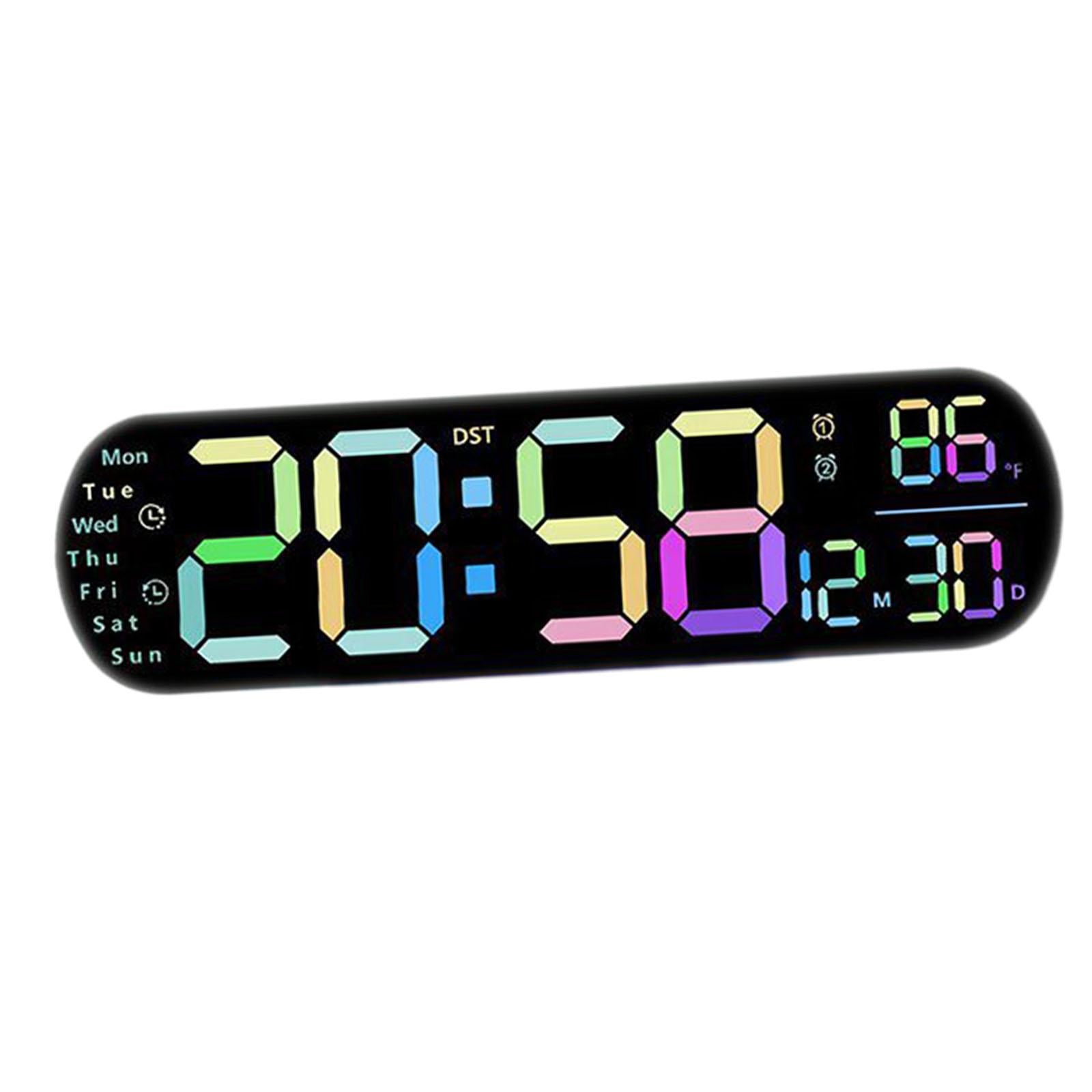 Digital Alarm Clock Date Time Calendar LED Clock for Living Room Gym Bedroom