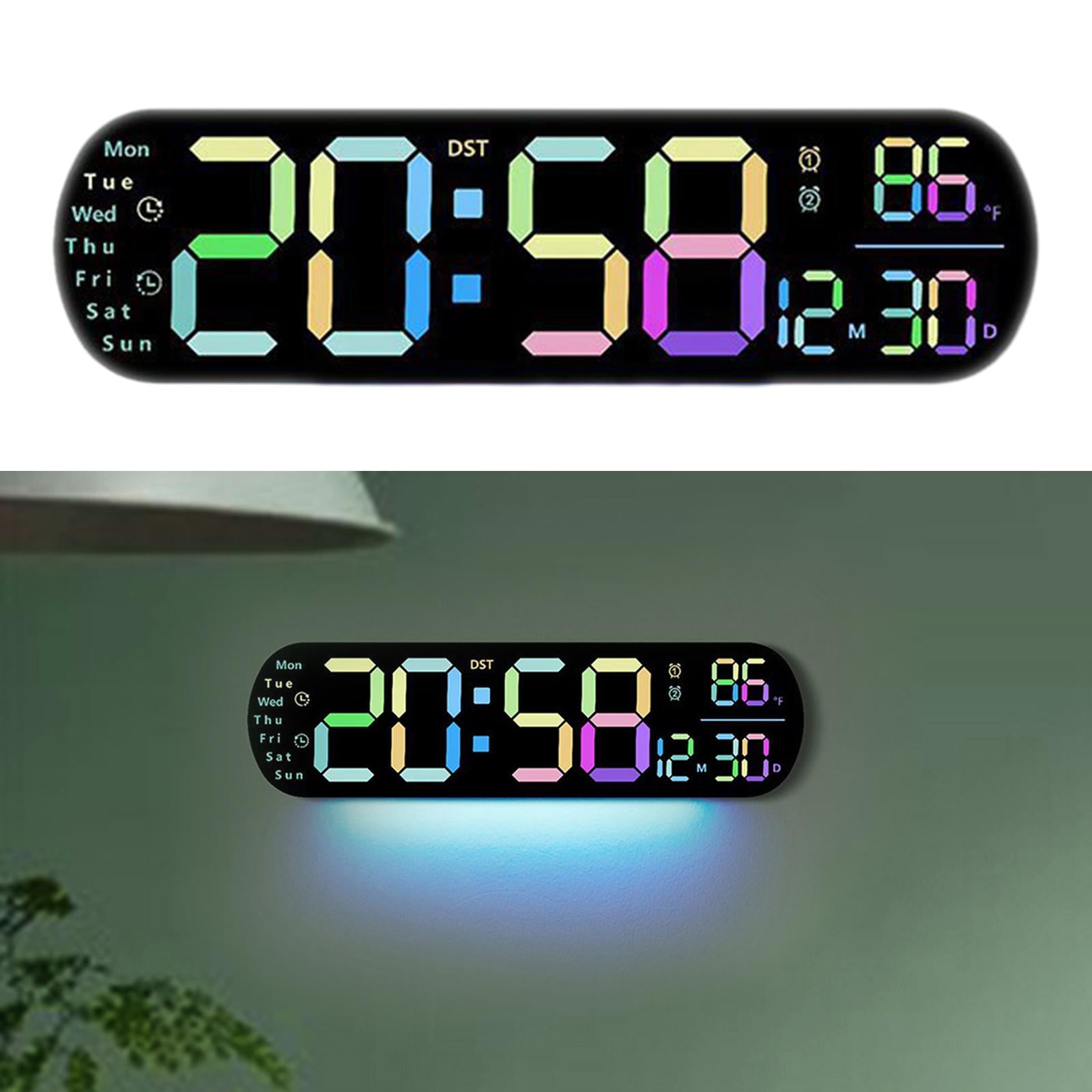 Digital Alarm Clock Date Time Calendar LED Clock for Living Room Gym Bedroom