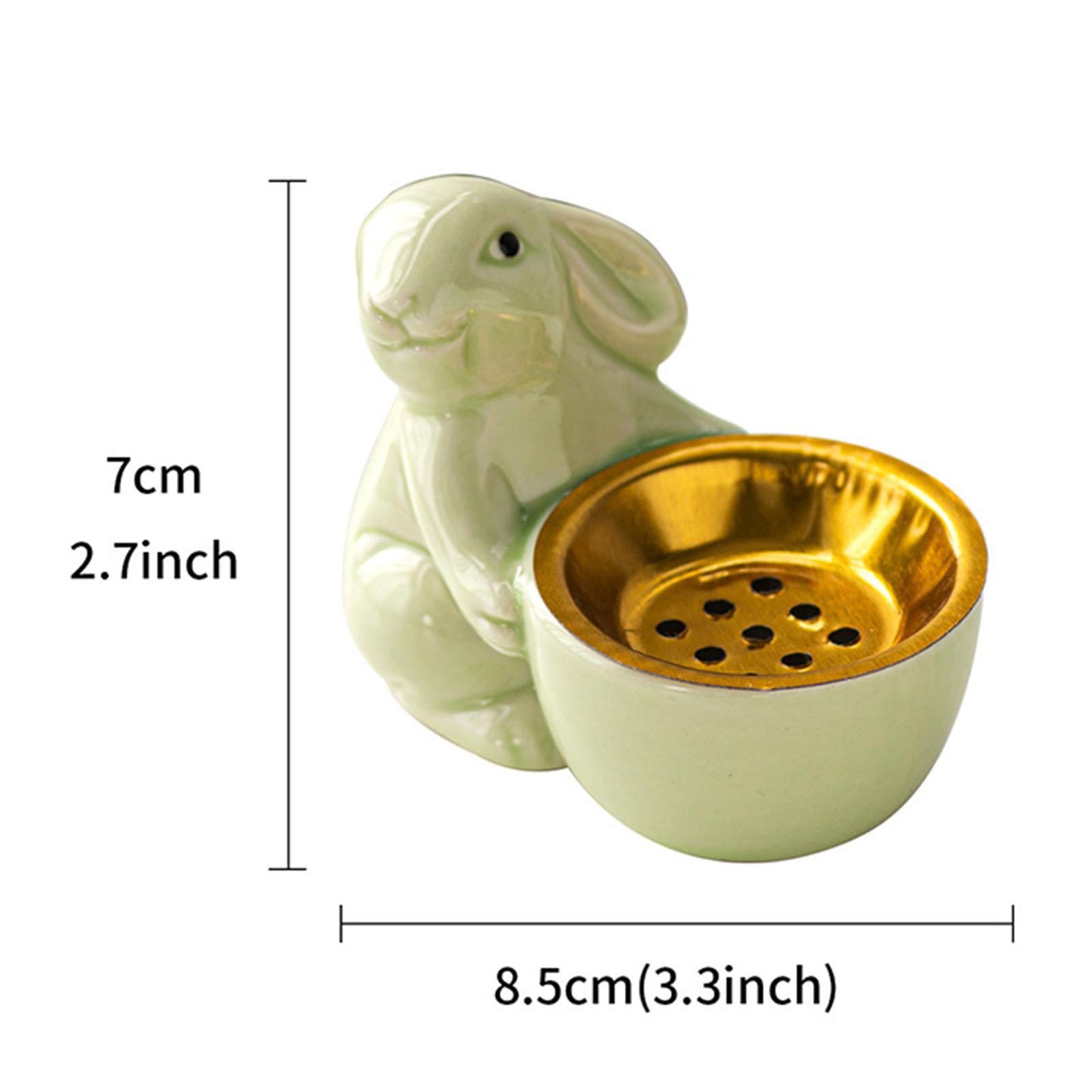Rabbit Incense Holder Rabbit Incense Burner for Living Room Indoor Bookshelf Green